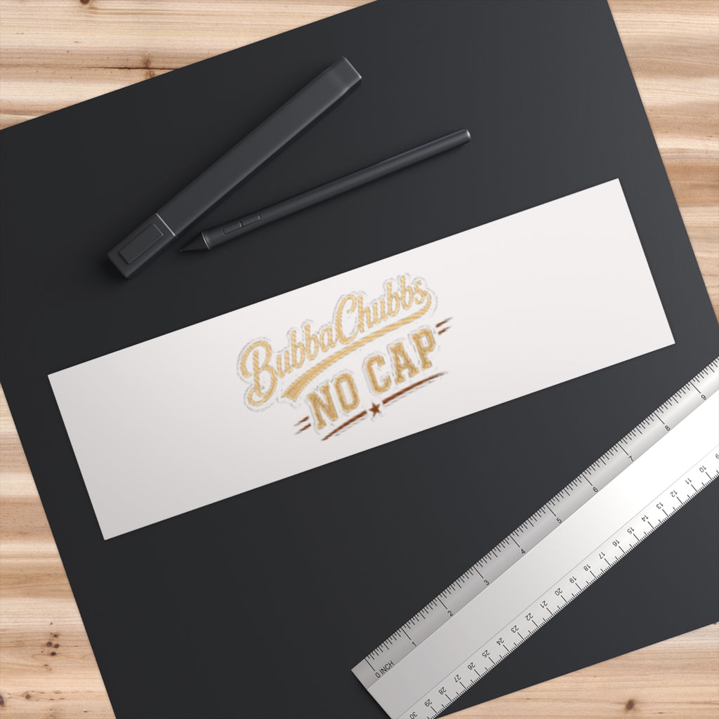 No Cap Retro Bumper Sticker | BubbaChubbs Vintage Script Decal for Cars & Vans