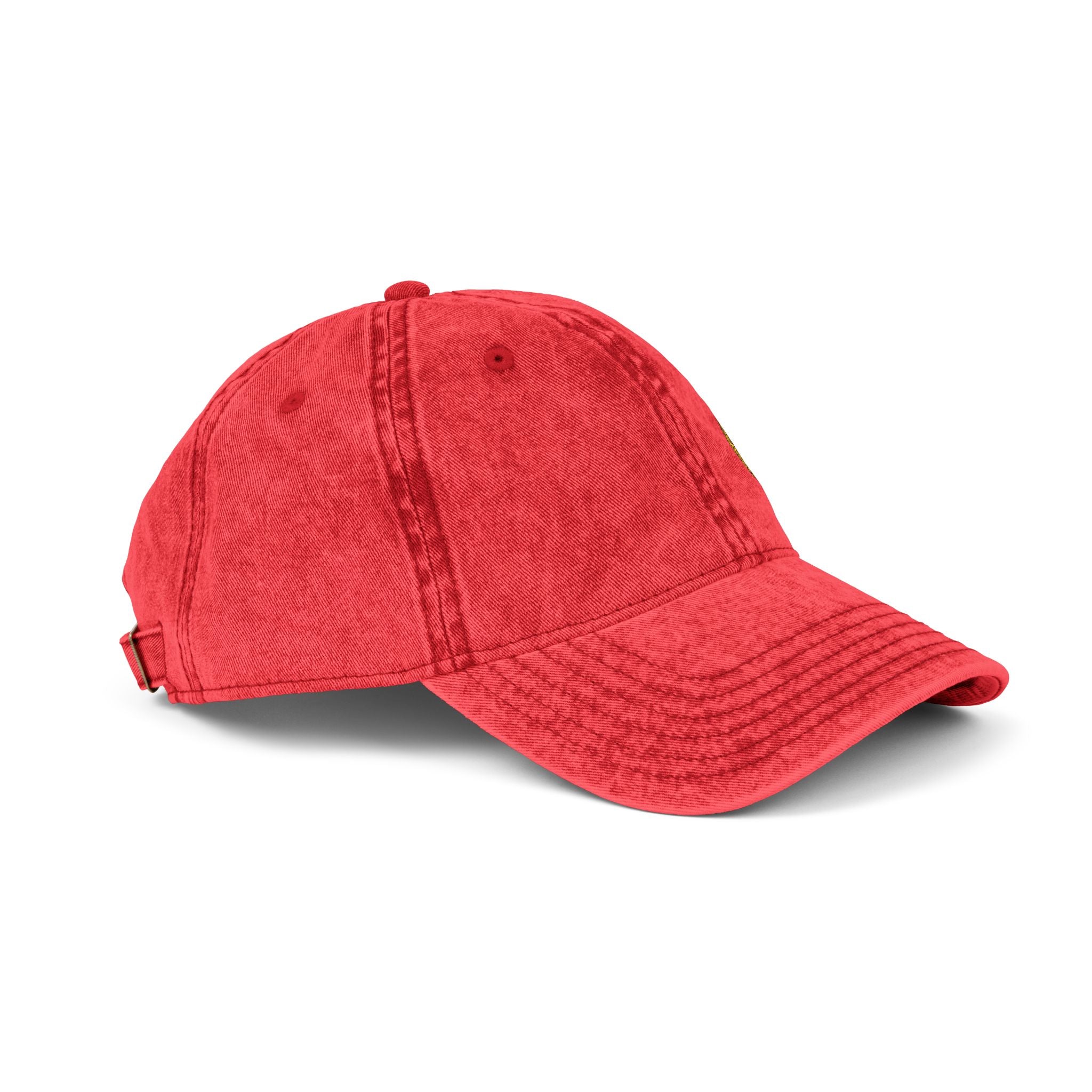 Vintage Embroidered Baseball Cap - Retro Washed Red with BC Crest