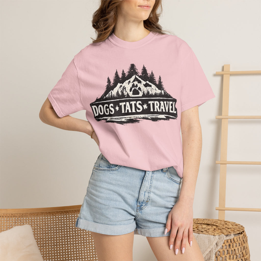 BubbaChubbs Dogs Tats Travel Mountain Tee Printify
