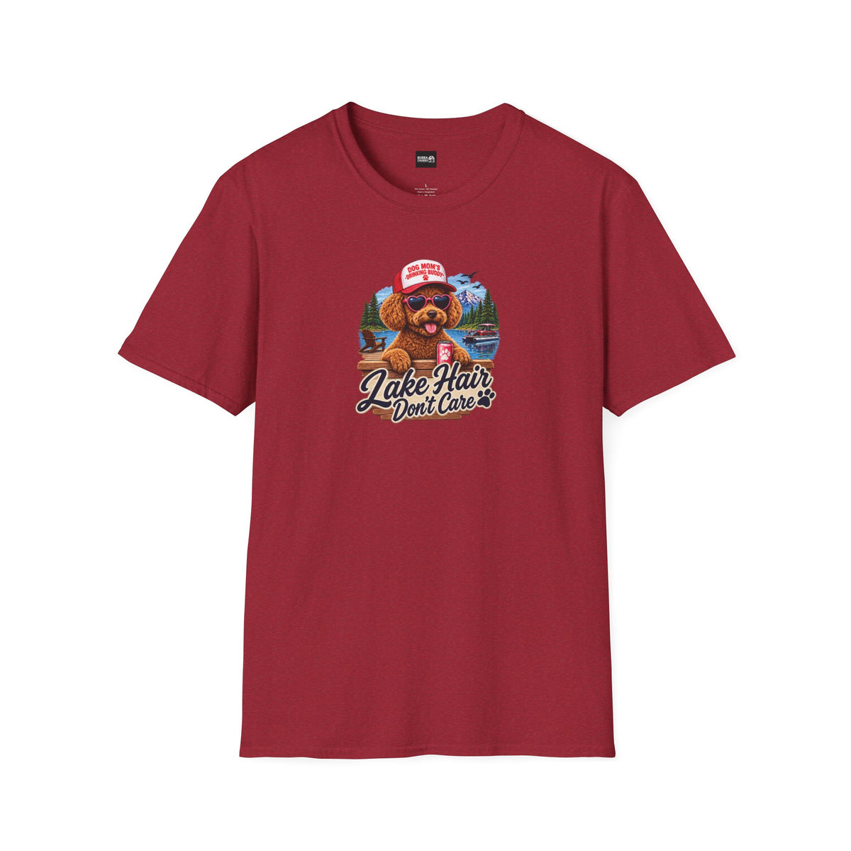 Lake Hair Don't Care T‑Shirt — Cute Dog Lake Vacation Graphic Tee