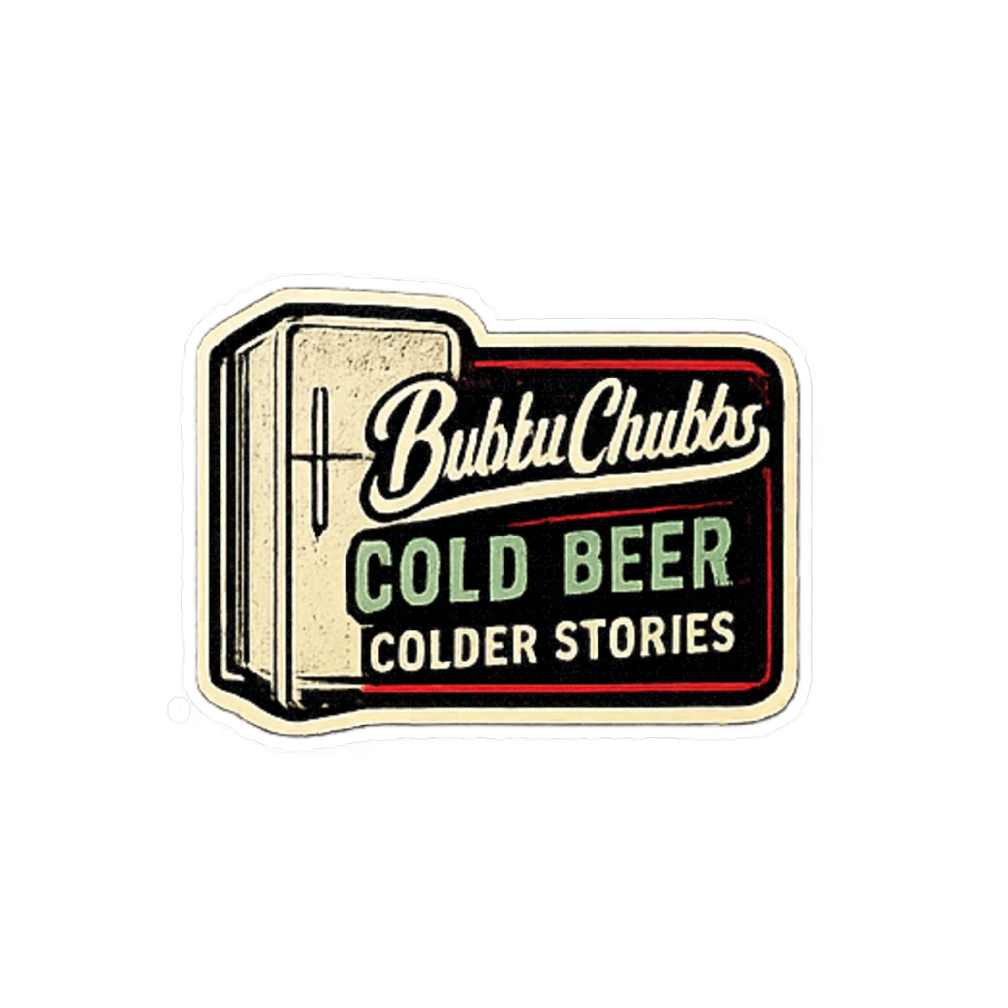 BubbaChubbs Logo Vinyl Sticker  - Cold Beer - Cut Decal Printify