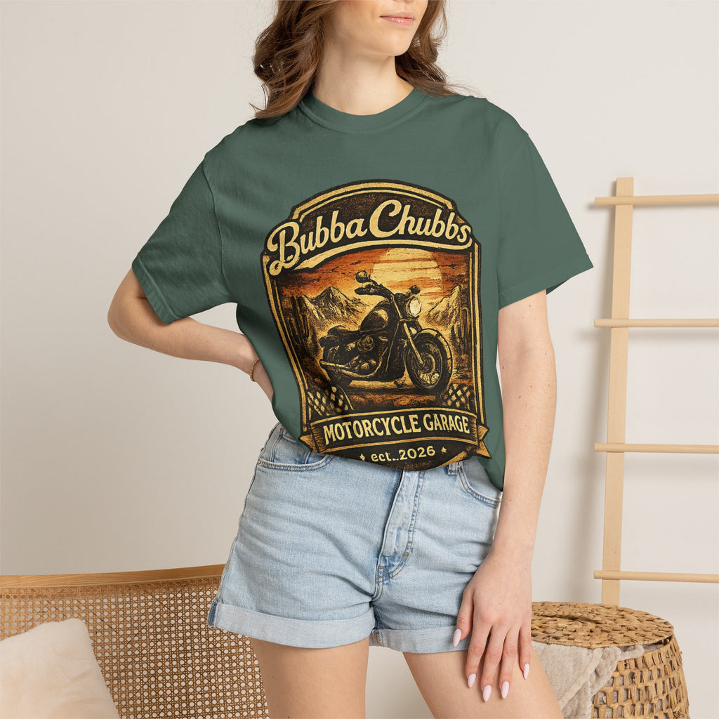 Motorcycle Garage Graphic Tee | BubbaChubbs Biker T-Shirt