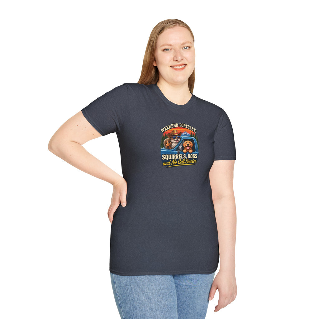 Weekend Forecast: Squirrels, Dogs & No Cell Service T-Shirt