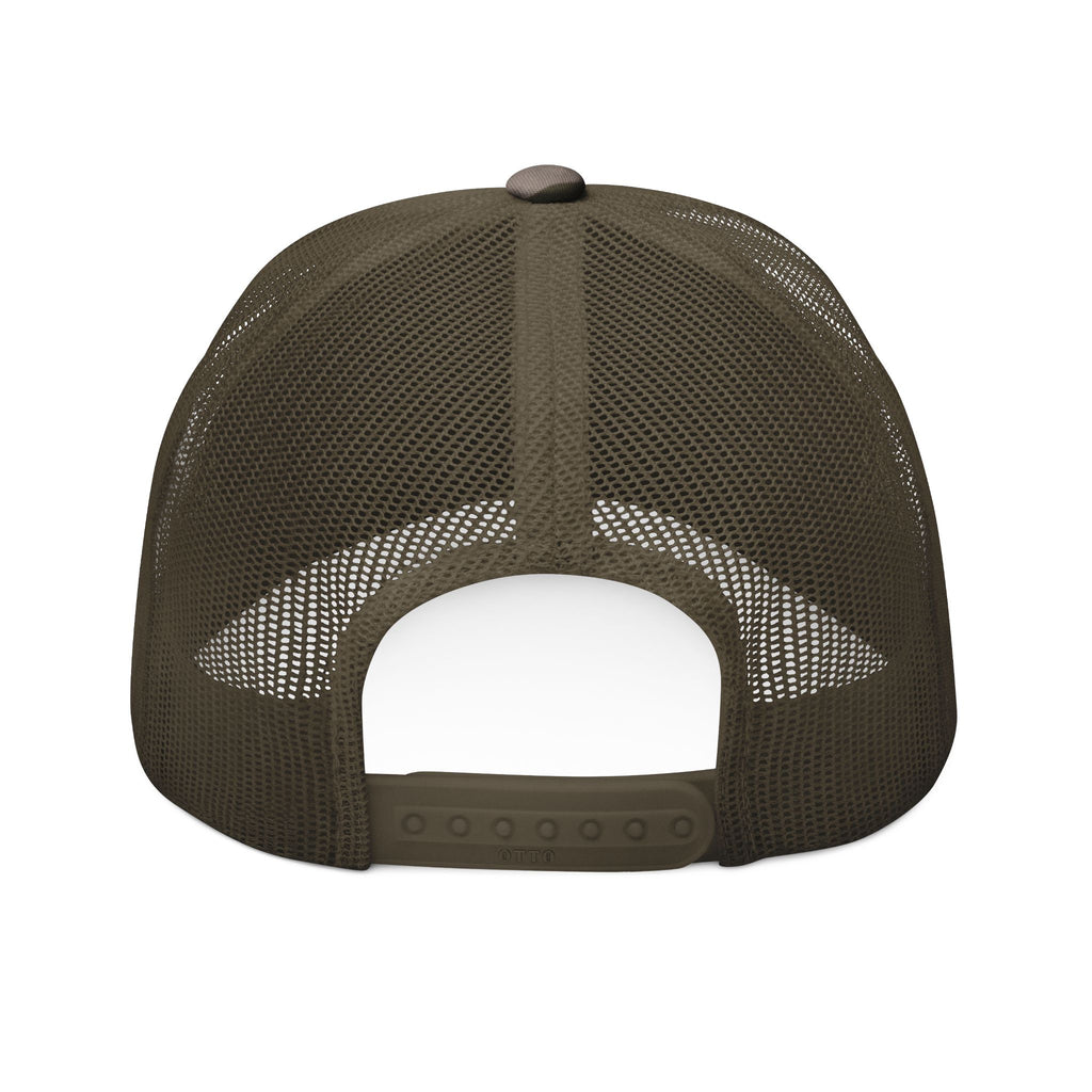 Camo Trucker Hat — Embroidered Woodland Cap for Outdoor & Casual Wear