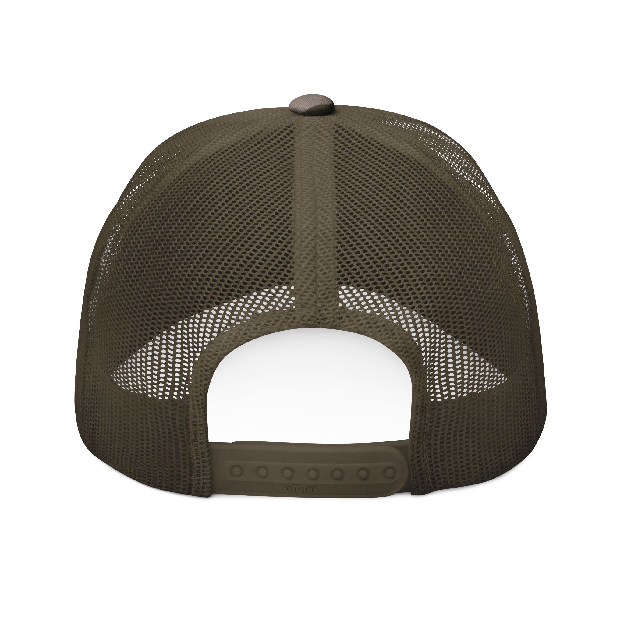 Camo Trucker Hat — Embroidered Woodland Cap for Outdoor & Casual Wear