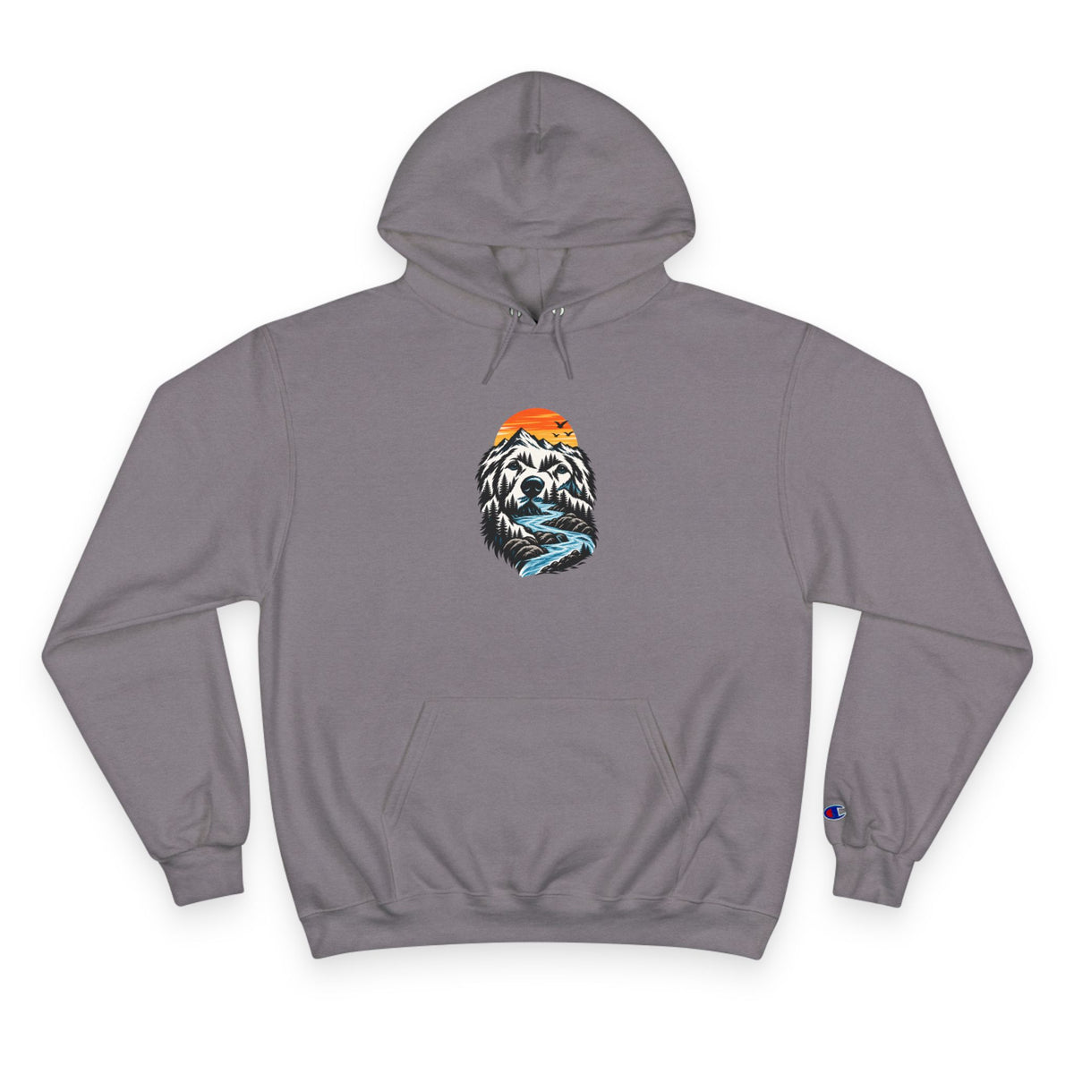 Champion Hoodie — BubbaChubbs Dog Sunset Graphic Hoodie