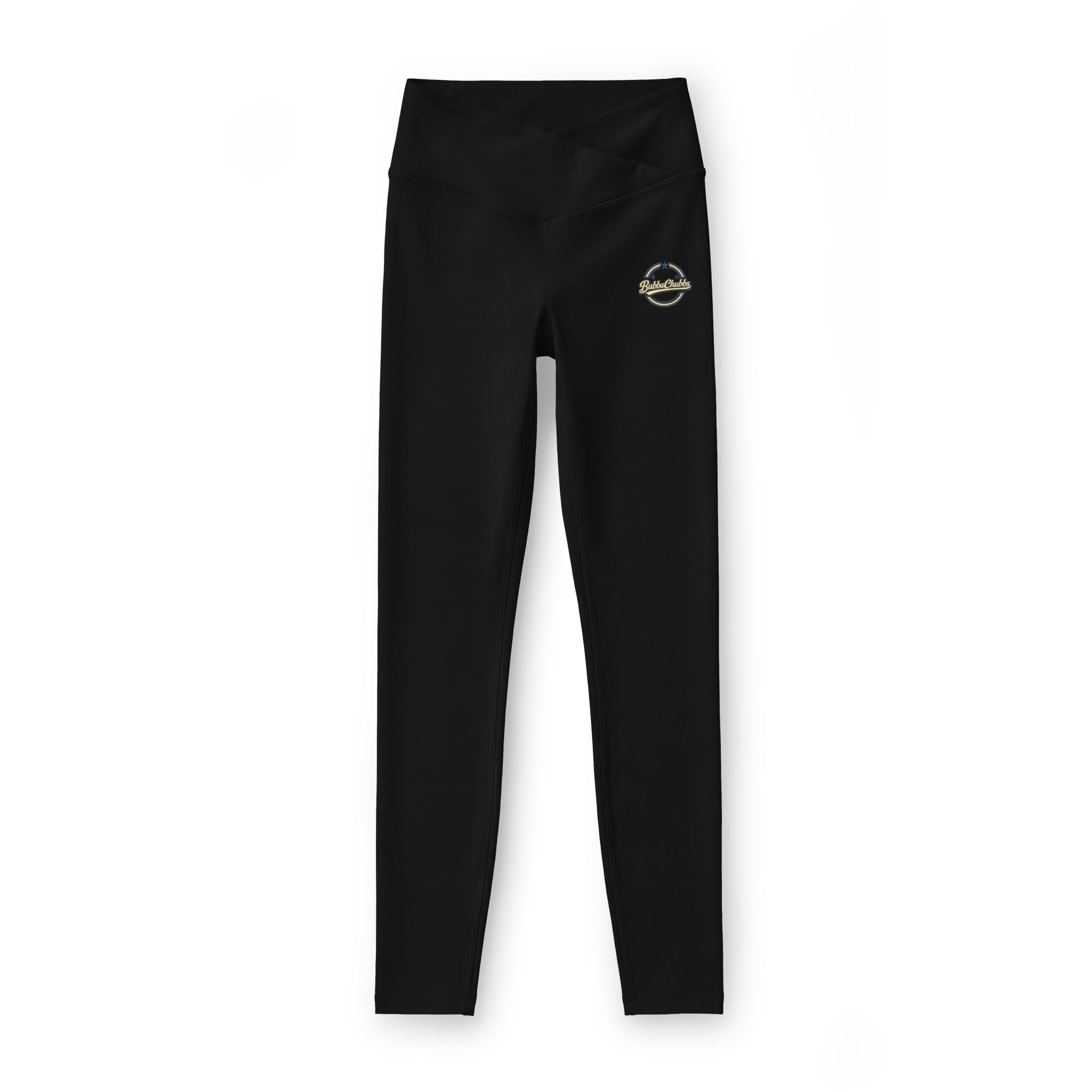 BubbaChubbs - Luxe High-Waist Women’s Leggings — Small Gold Emblem Printify