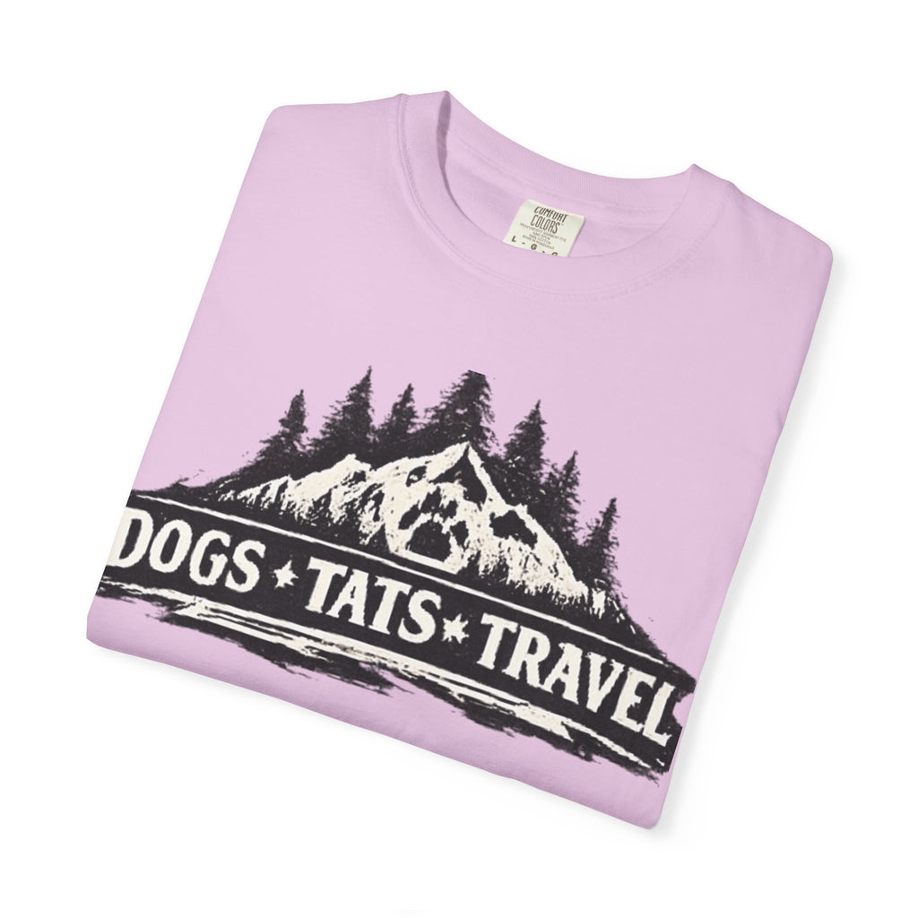 BubbaChubbs Dogs Tats Travel Mountain Tee Printify