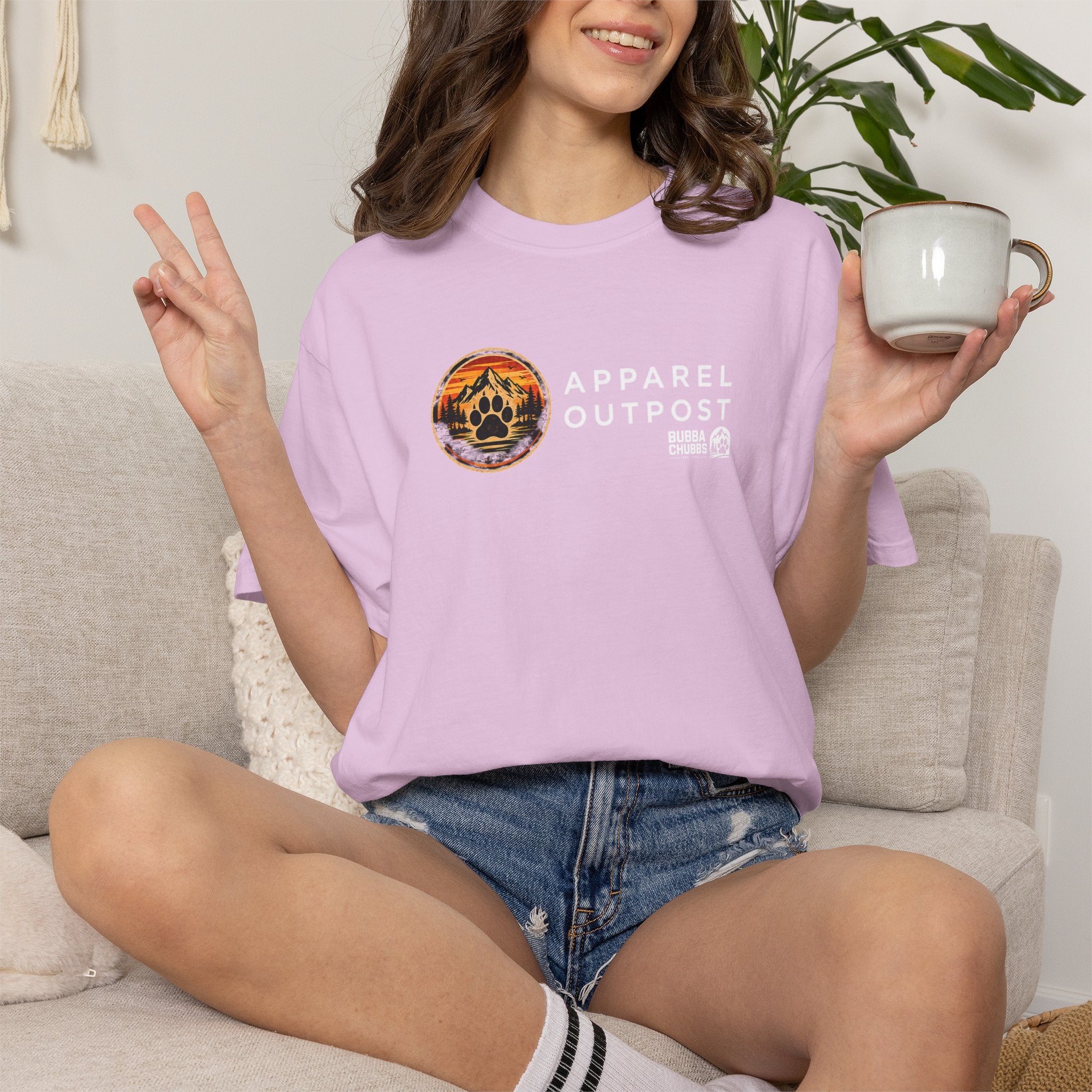 Apparel Outpost Sunset Logo T-Shirt Printify