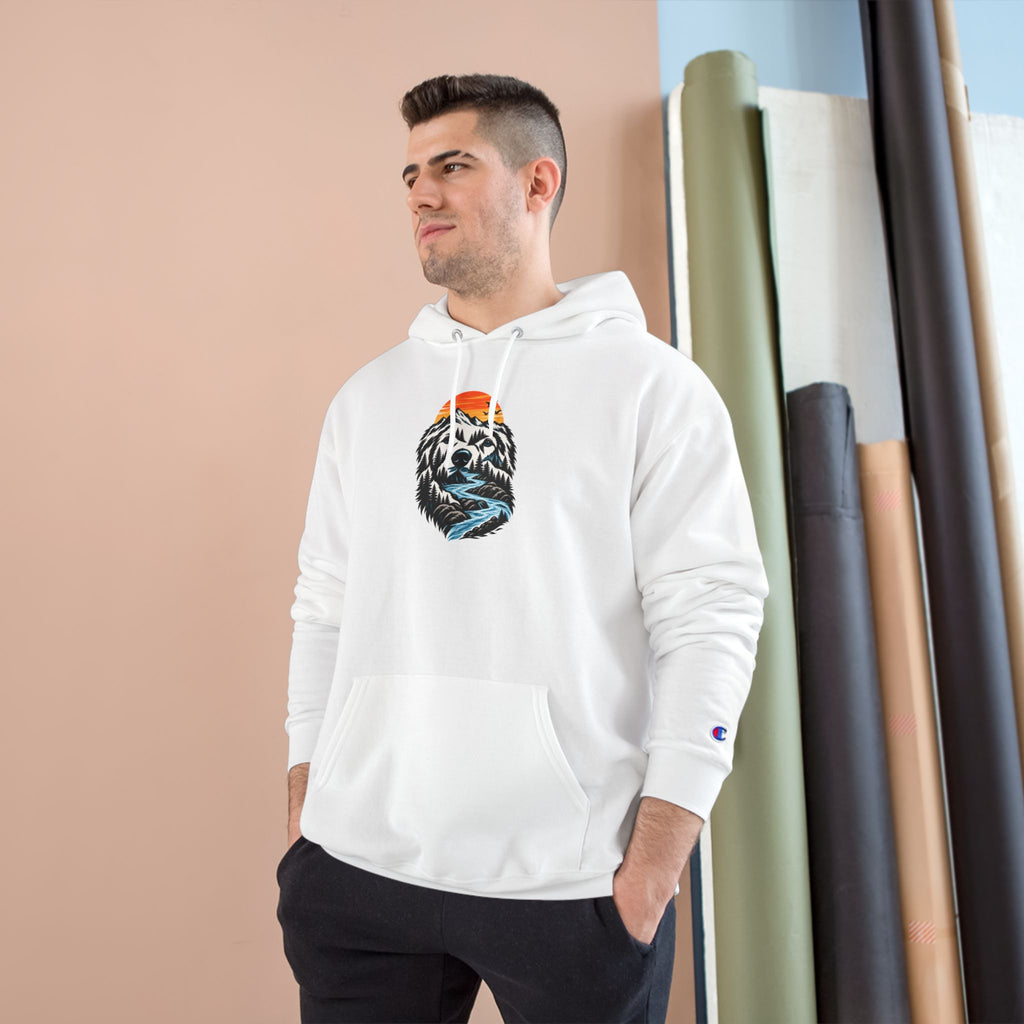 Champion Hoodie — BubbaChubbs Dog Sunset Graphic Hoodie