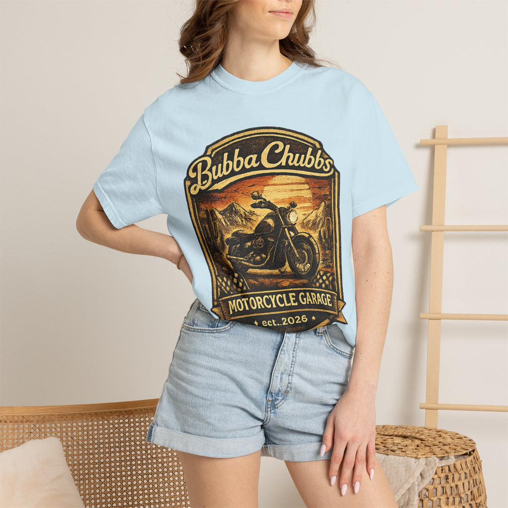Motorcycle Garage Graphic Tee | BubbaChubbs Biker T-Shirt