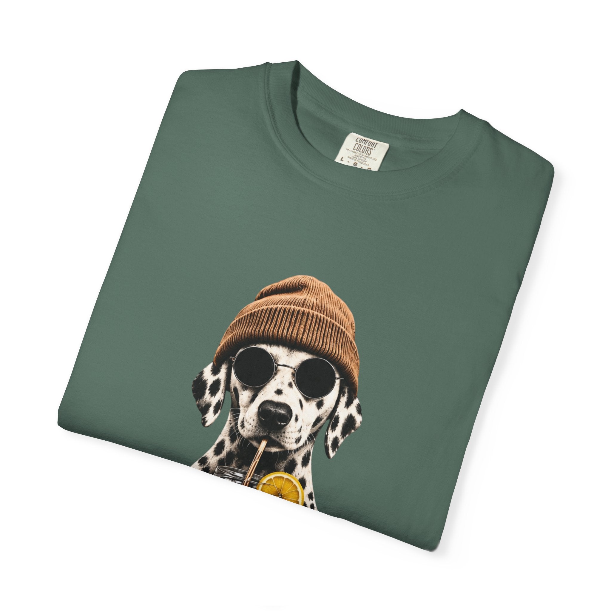 Dalmatian With Bubble Tea T-Shirt — Cute Dog Bubble Tea Graphic Tee Printify