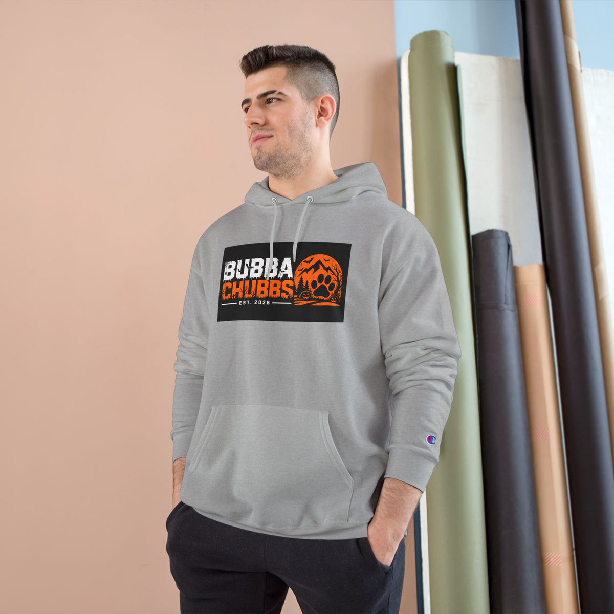 Halloween BubbaChubbs Paw Logo Champion Hoodie