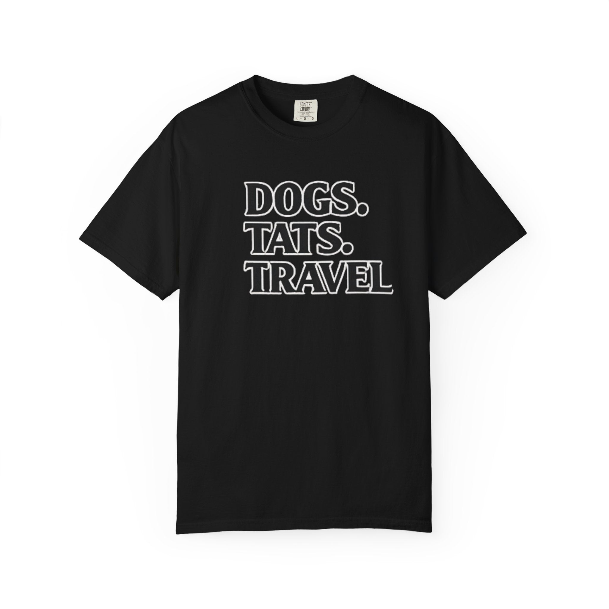 BubbaChubbs Dogs Tats Travel Word Simple Tee Printify