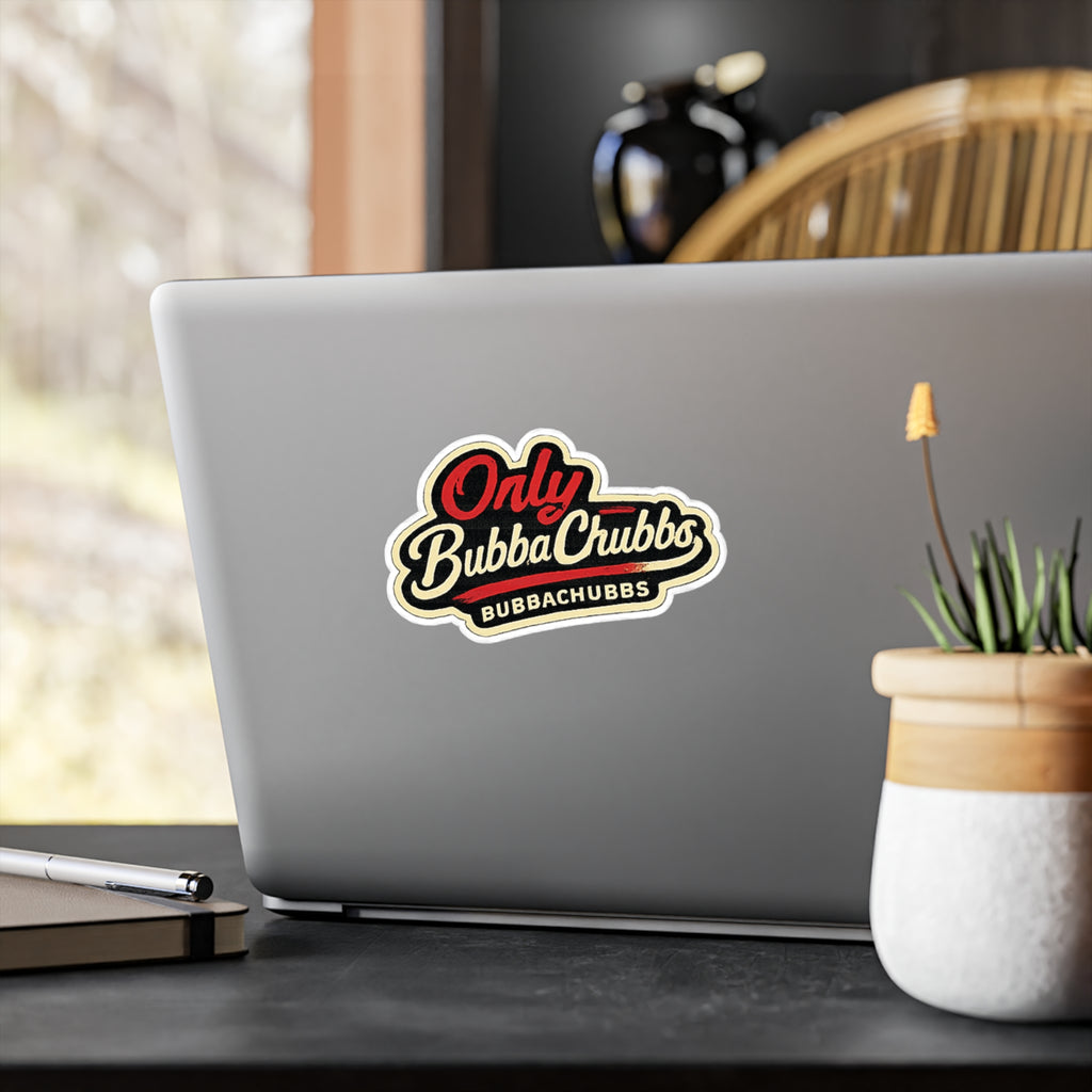 BubbaChubbs Logo Vinyl Sticker  - Only -Cut Decal Printify
