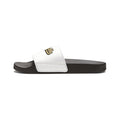 Men's Removable-Strap Slide Sandals — White "Bubba Glubbs" Logo Pool Slides Printify