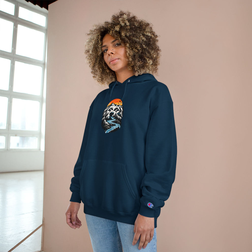 Champion Hoodie — BubbaChubbs Dog Sunset Graphic Hoodie