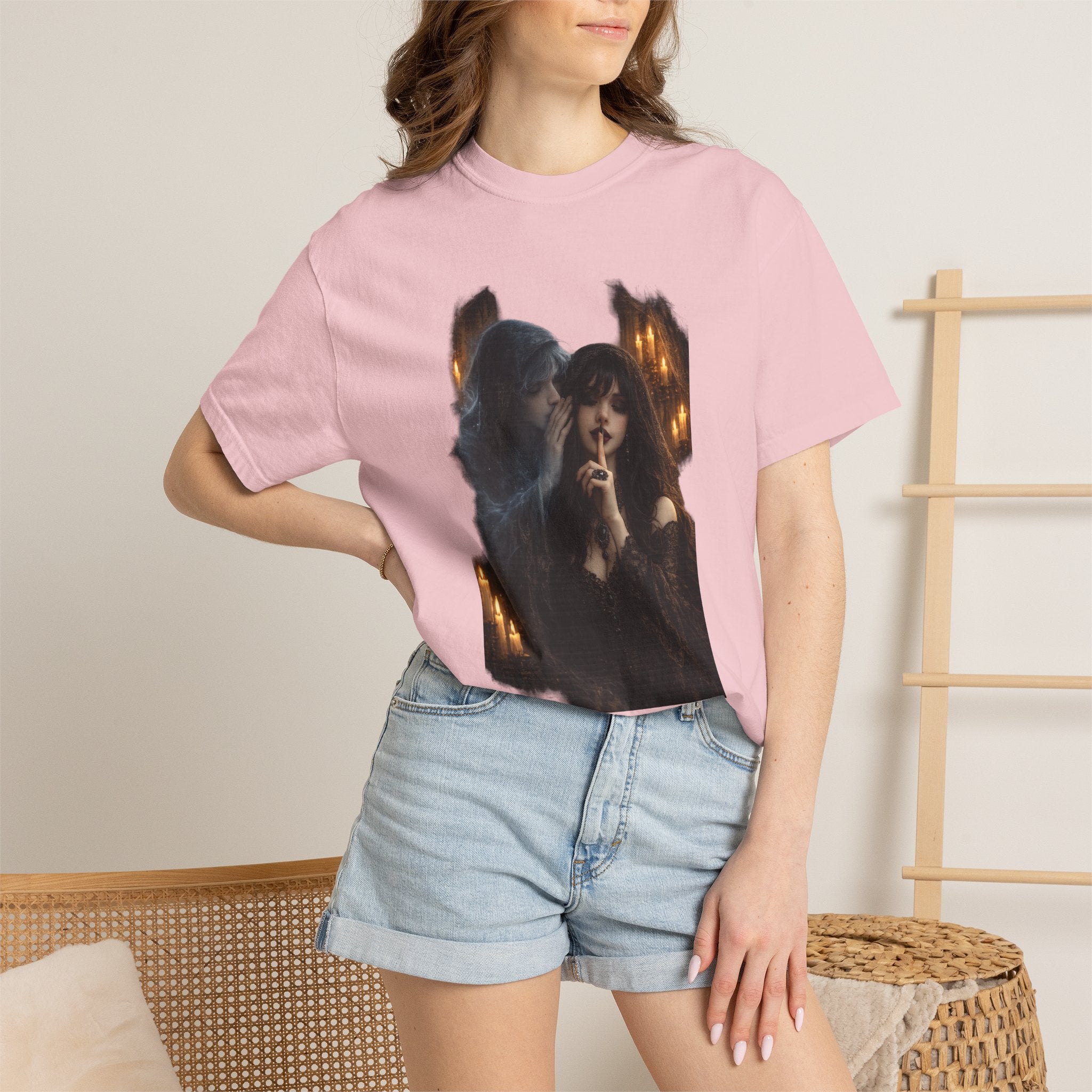 BubbaChubbs Goth Vibe Whispering Style Tee Printify