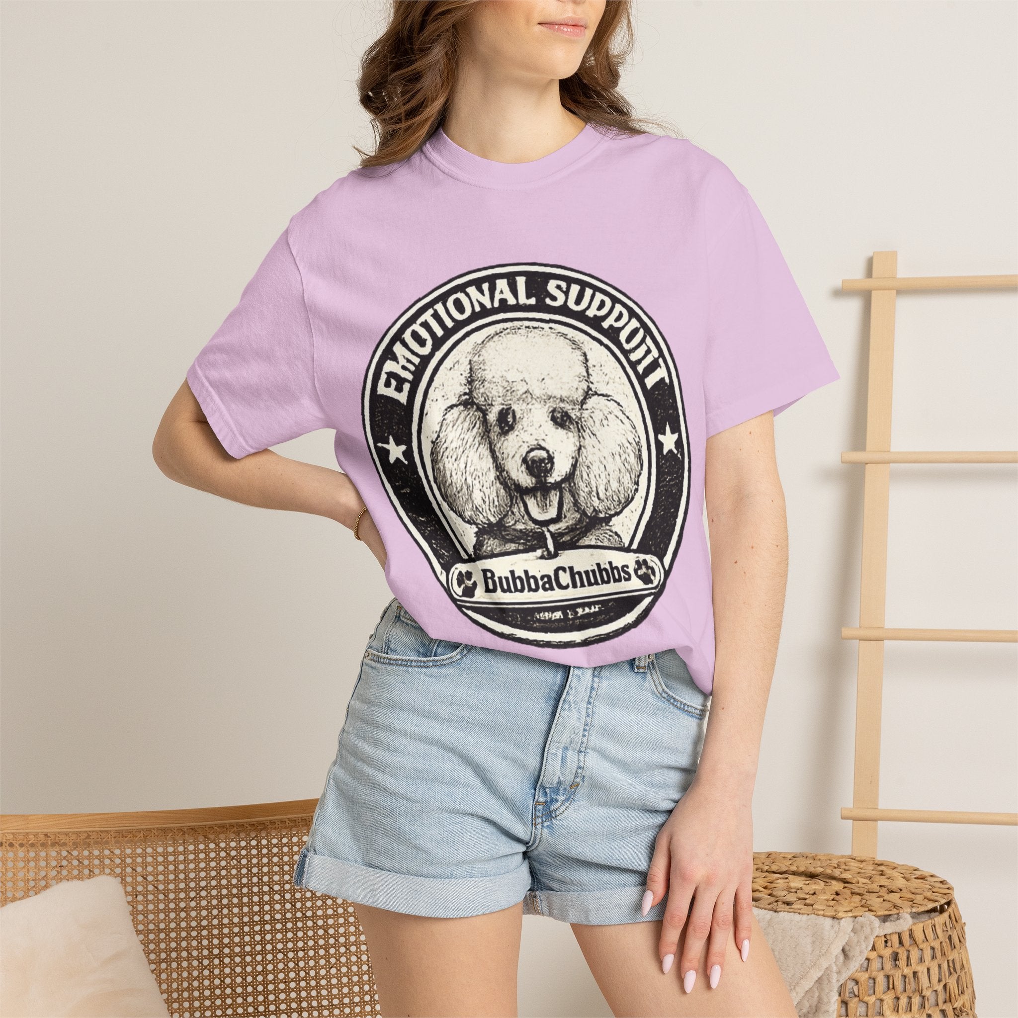BubbaChubbs Vintage Poodle Emotional Support Style Tee Printify