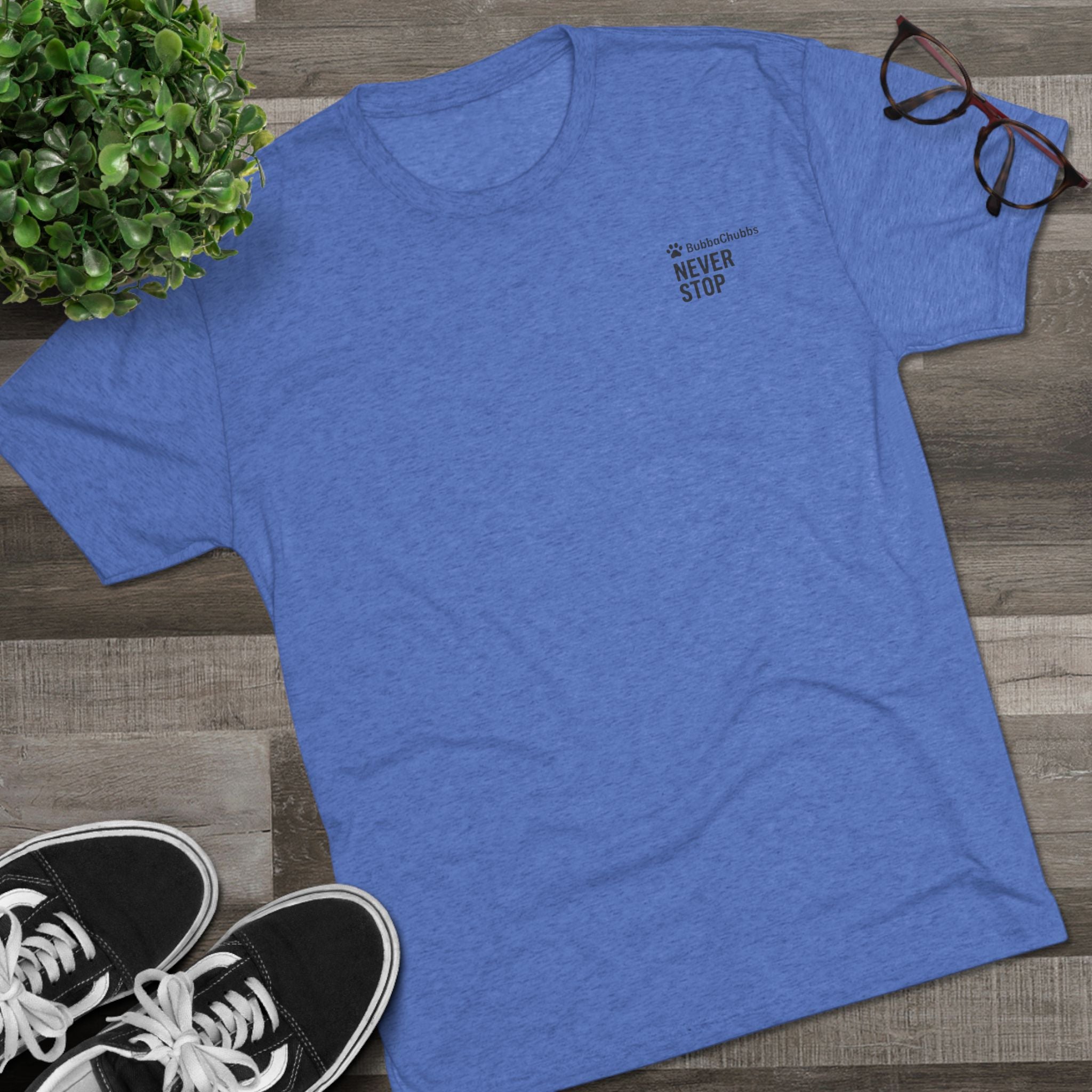 BubbaChubbs Mountains Never Stop — Adventure Outdoor Crew Shirt - BubbaChubbs Brand