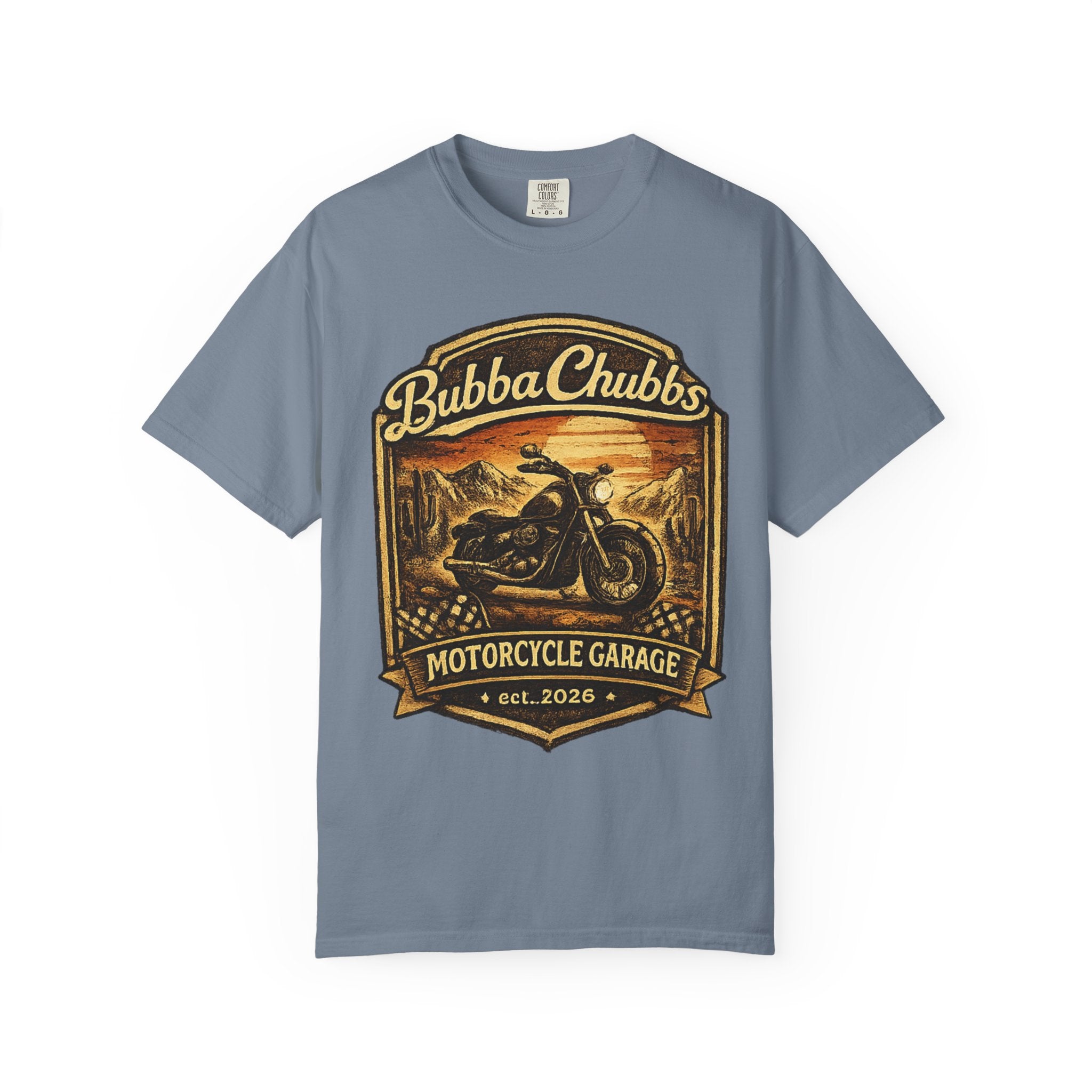 Motorcycle Garage Graphic Tee | BubbaChubbs Biker T-Shirt