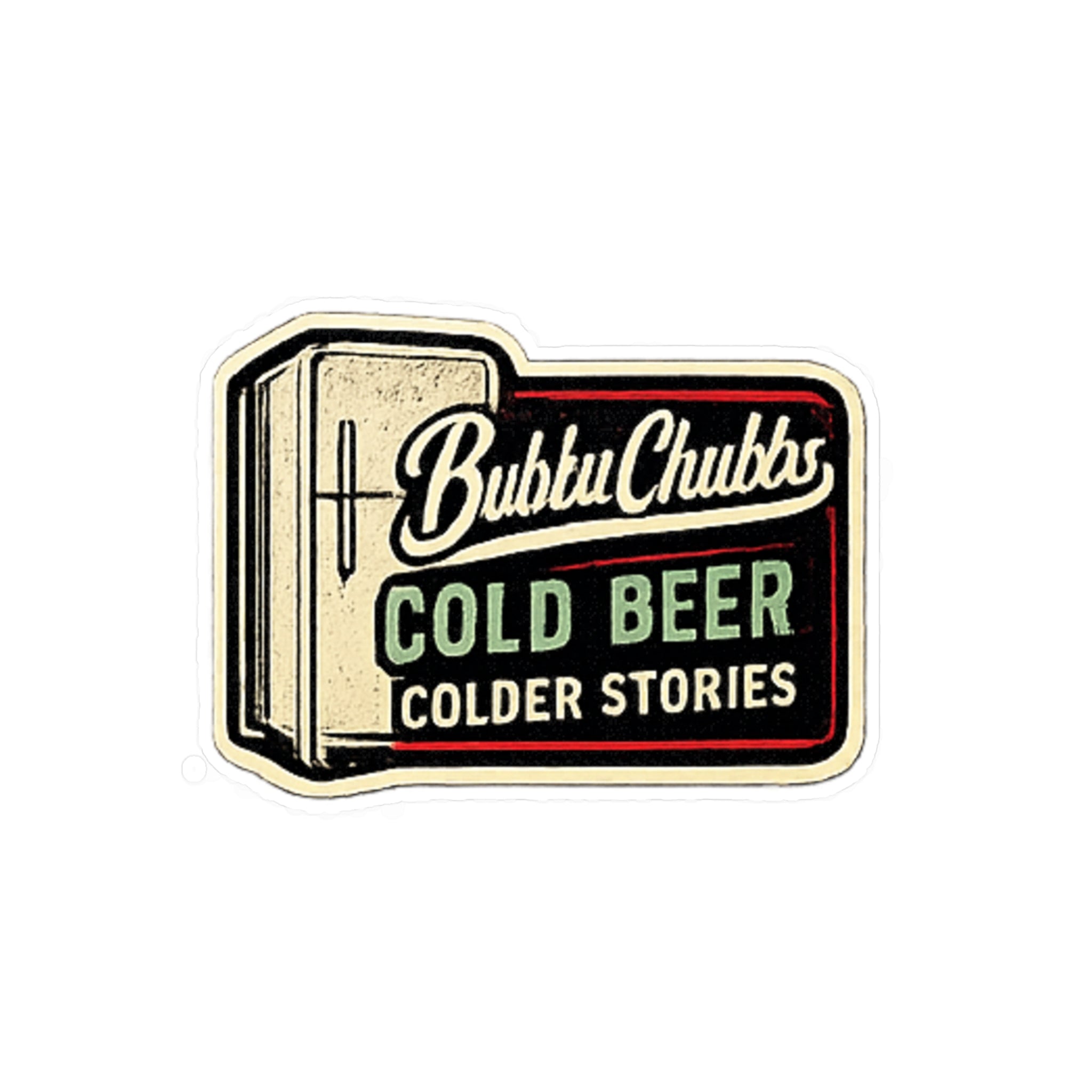 BubbaChubbs Logo Vinyl Sticker  - Cold Beer - Cut Decal Printify