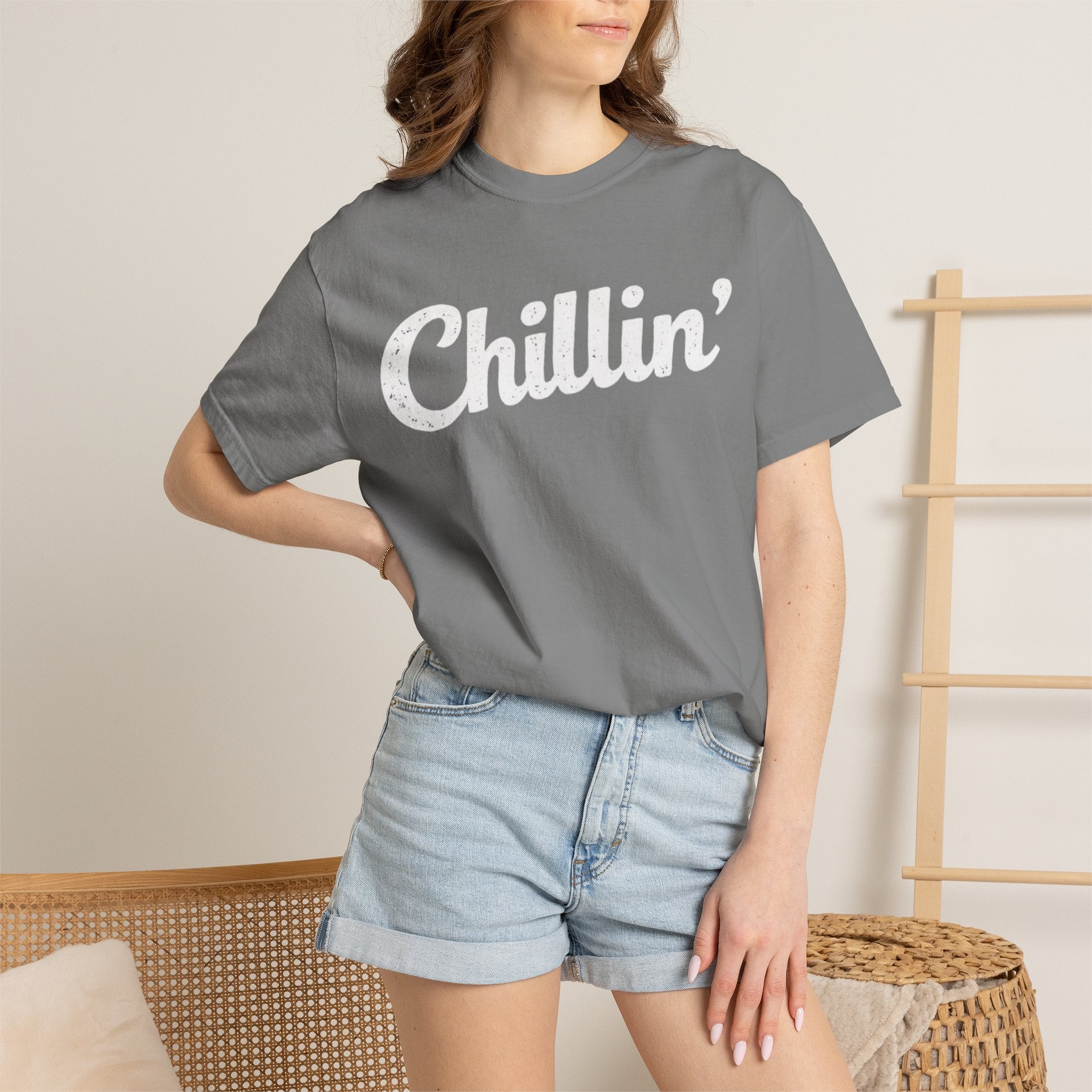 BubbaChubbs Chillin’ White Lettering Tee - BubbaChubbs Brand