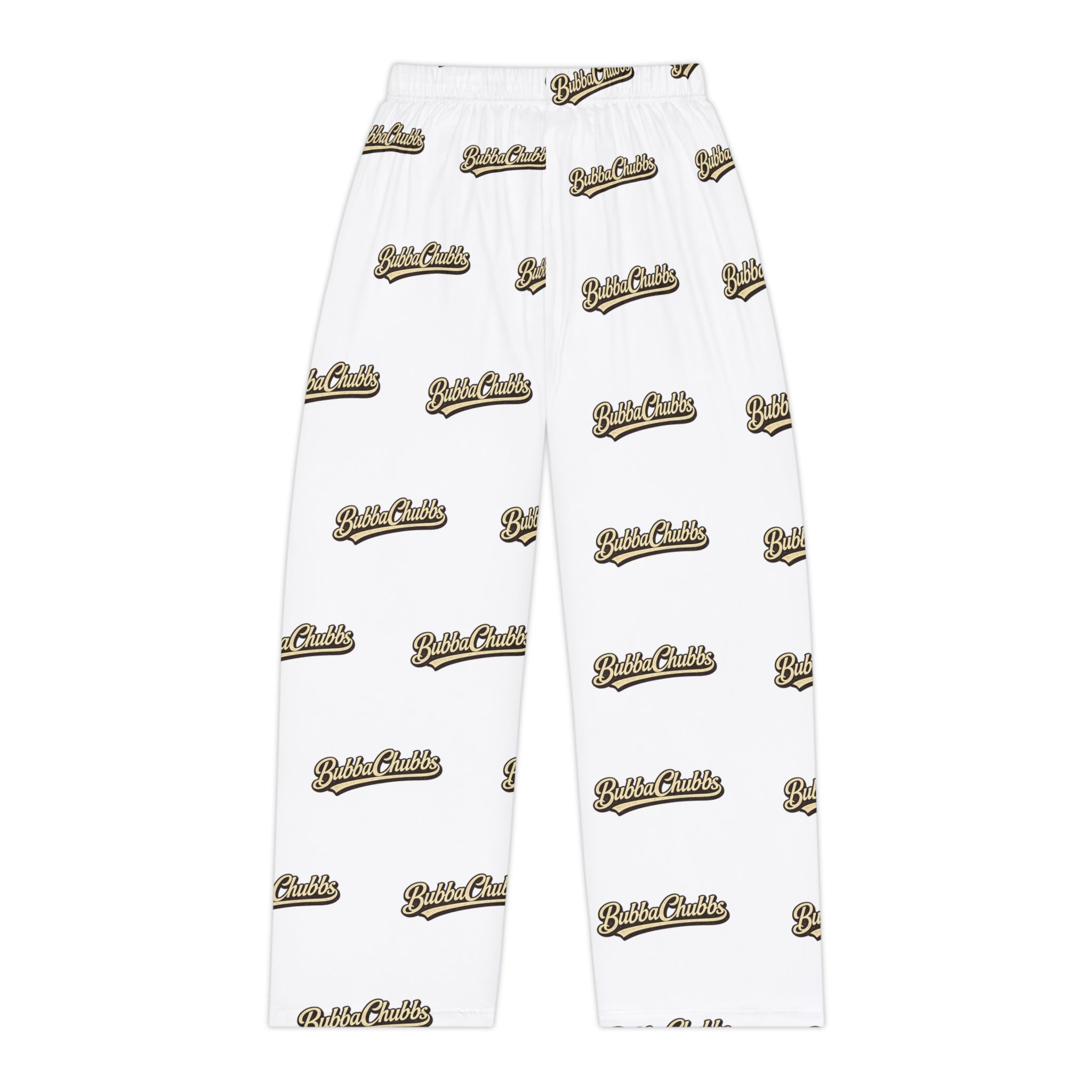 Women's BubbaChubbs Barnd Pajama Pants — All-Over Script Logo Lounge Sleepwear