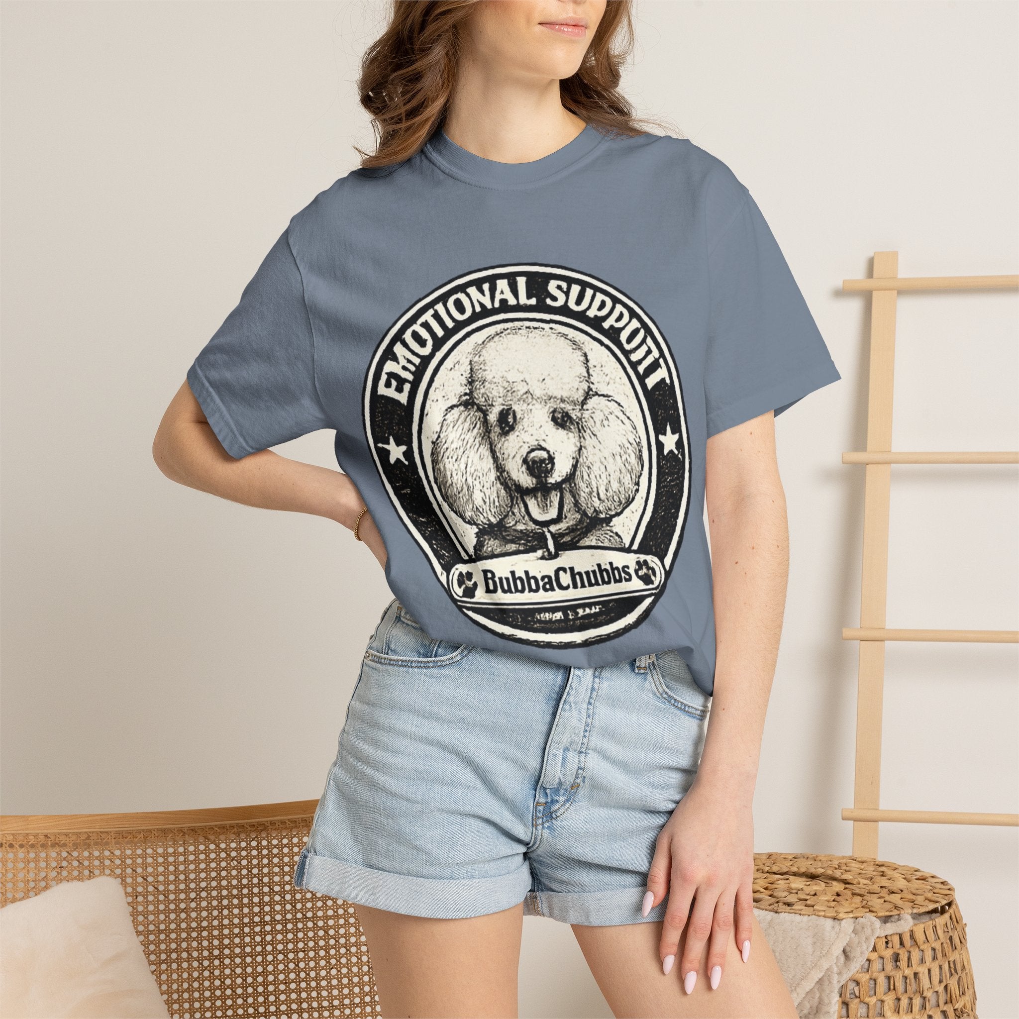 BubbaChubbs Vintage Poodle Emotional Support Style Tee Printify