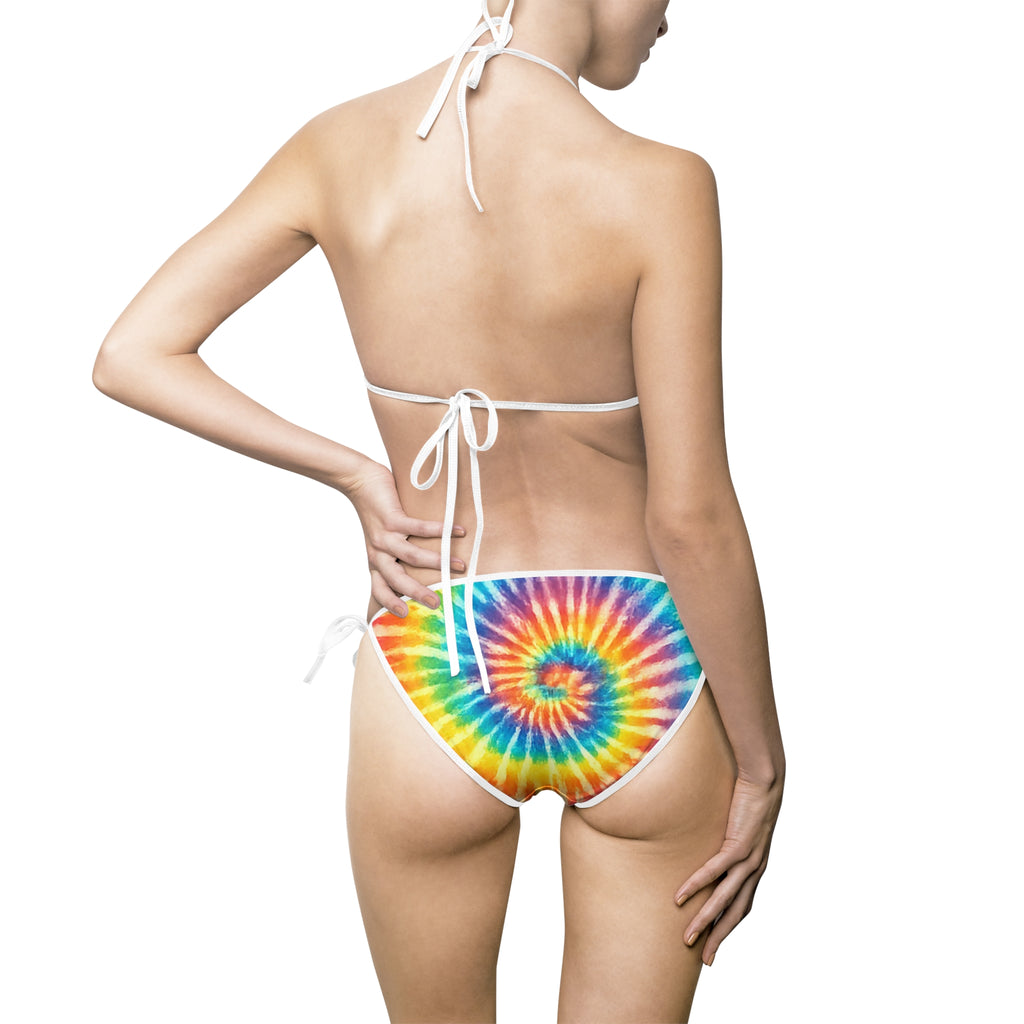BubbaChubbs - Fun Colors Bikini — Women's Tropical Tie-Side Swimsuit Printify