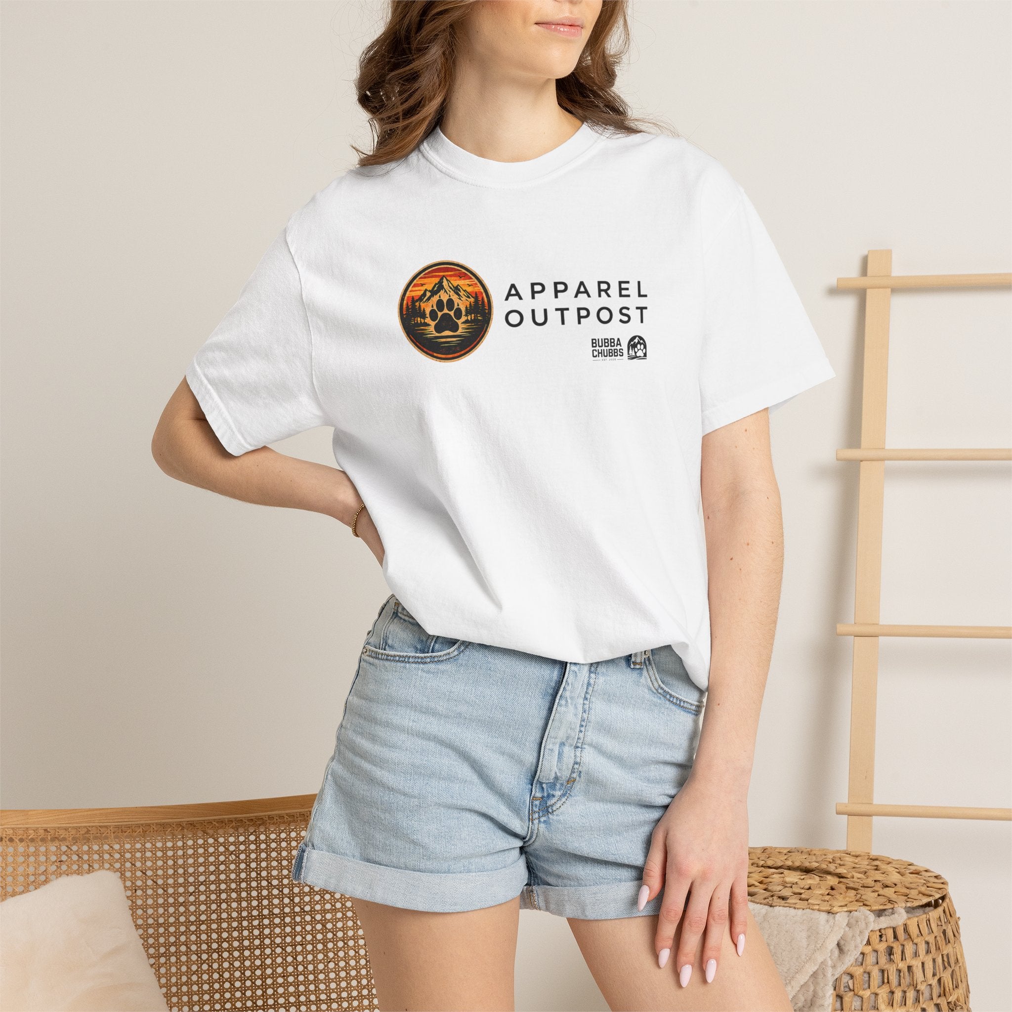 Apparel Outpost Sunset Logo T-Shirt Printify