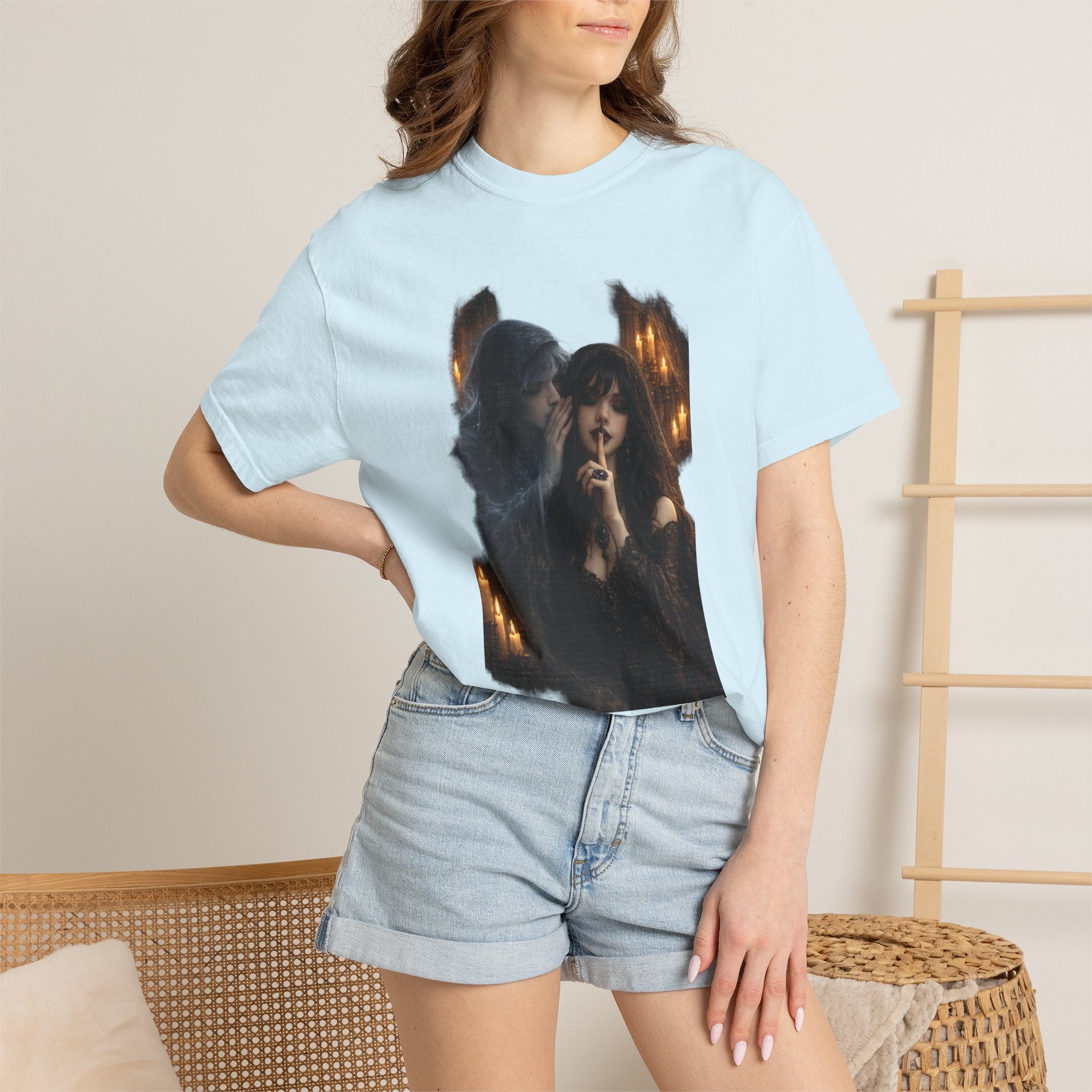 BubbaChubbs Goth Vibe Whispering Style Tee Printify