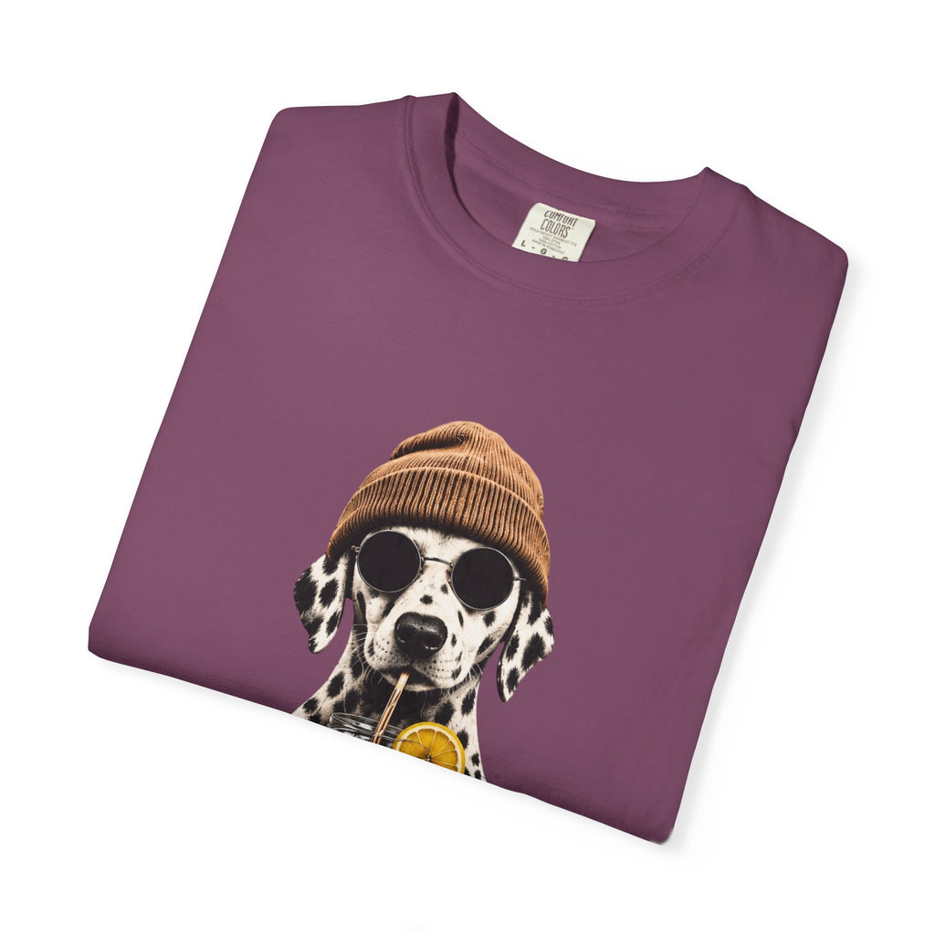 Dalmatian With Bubble Tea T-Shirt — Cute Dog Bubble Tea Graphic Tee Printify