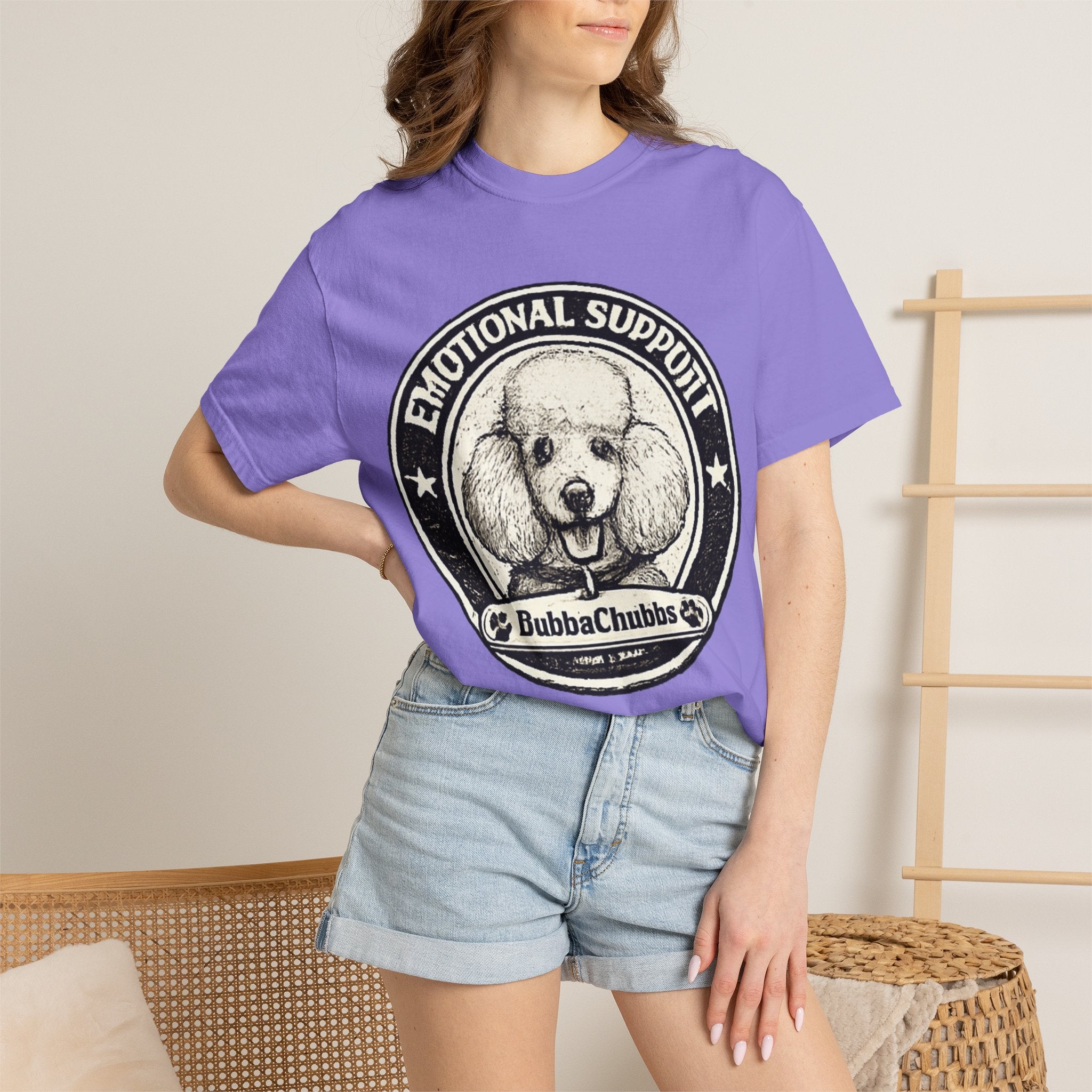 BubbaChubbs Vintage Poodle Emotional Support Style Tee Printify