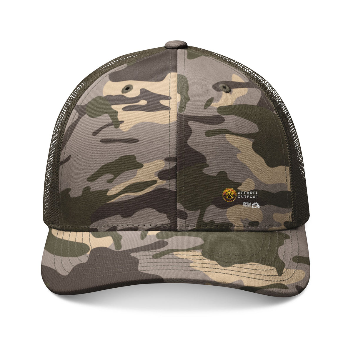Paw logo Camo Trucker Hat — Embroidered Classic Mesh Cap - BubbaChubbs Brand