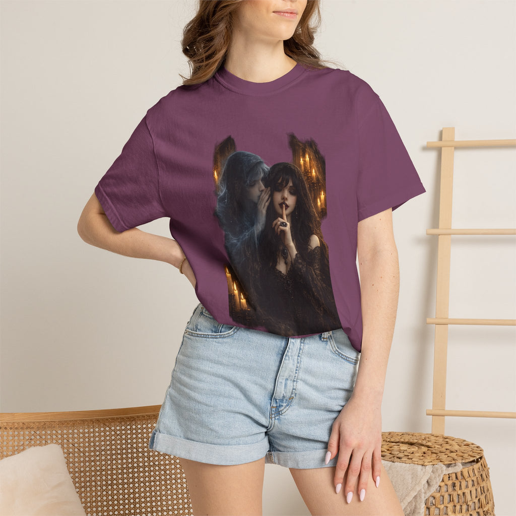 BubbaChubbs Goth Vibe Whispering Style Tee Printify