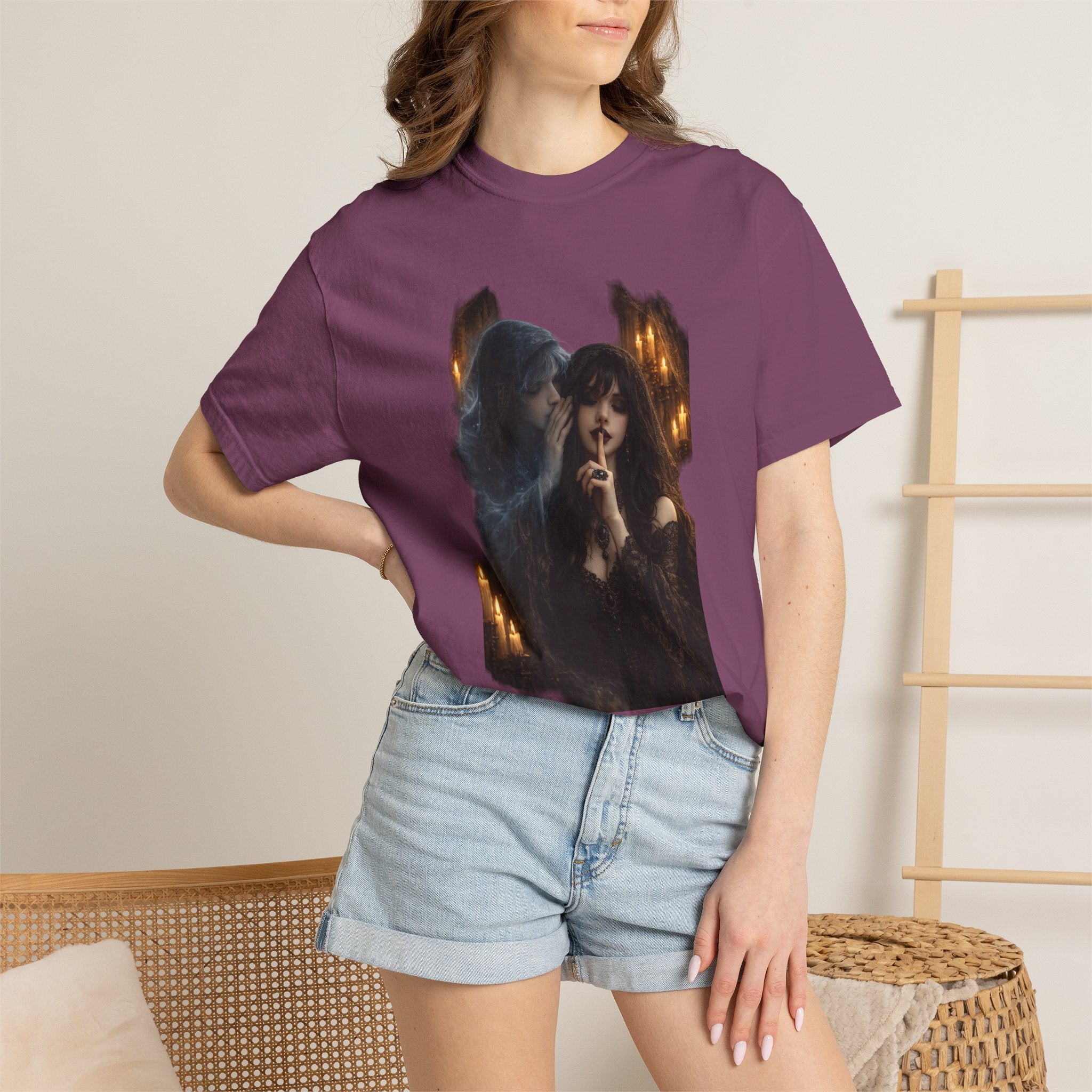 BubbaChubbs Goth Vibe Whispering Style Tee Printify
