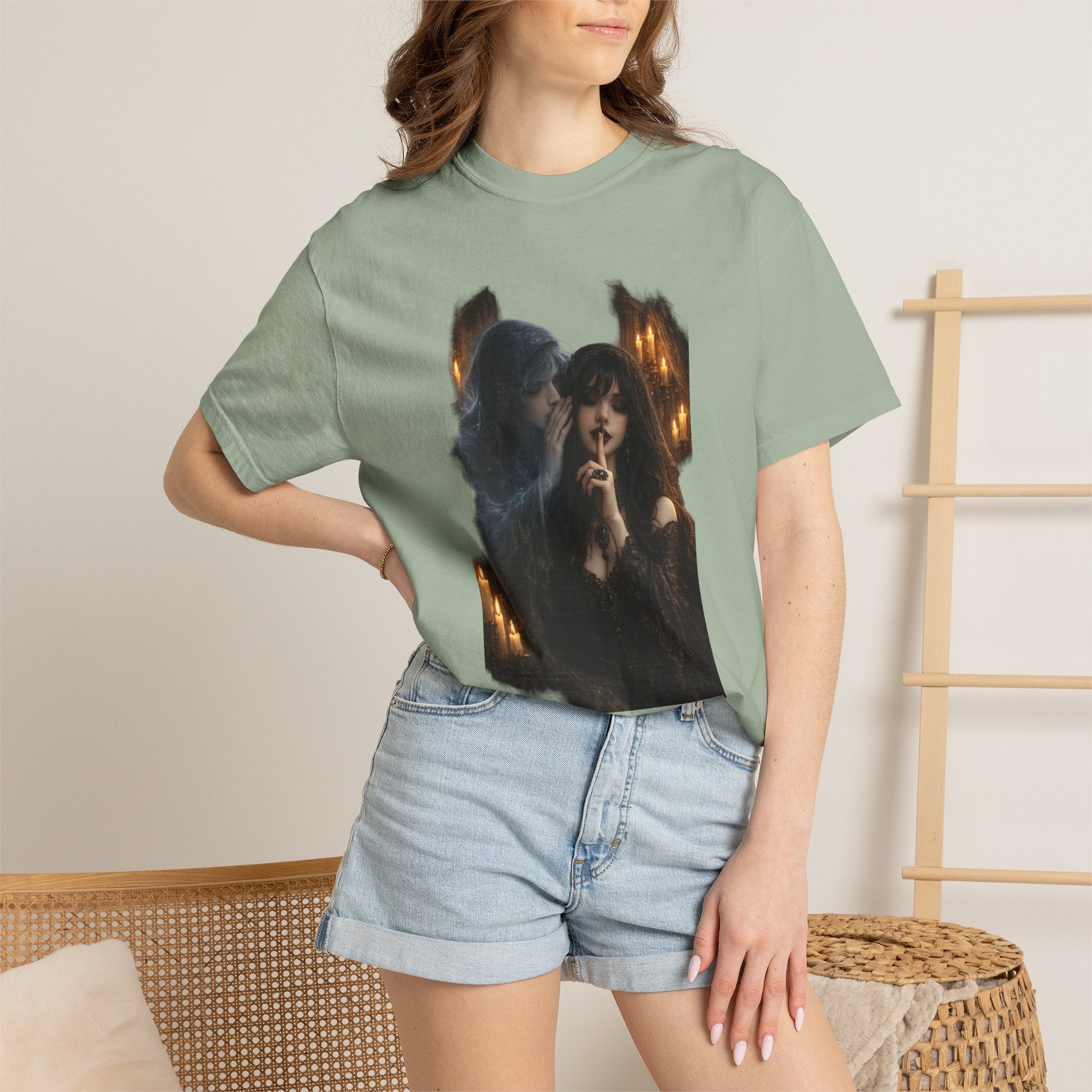 BubbaChubbs Goth Vibe Whispering Style Tee Printify