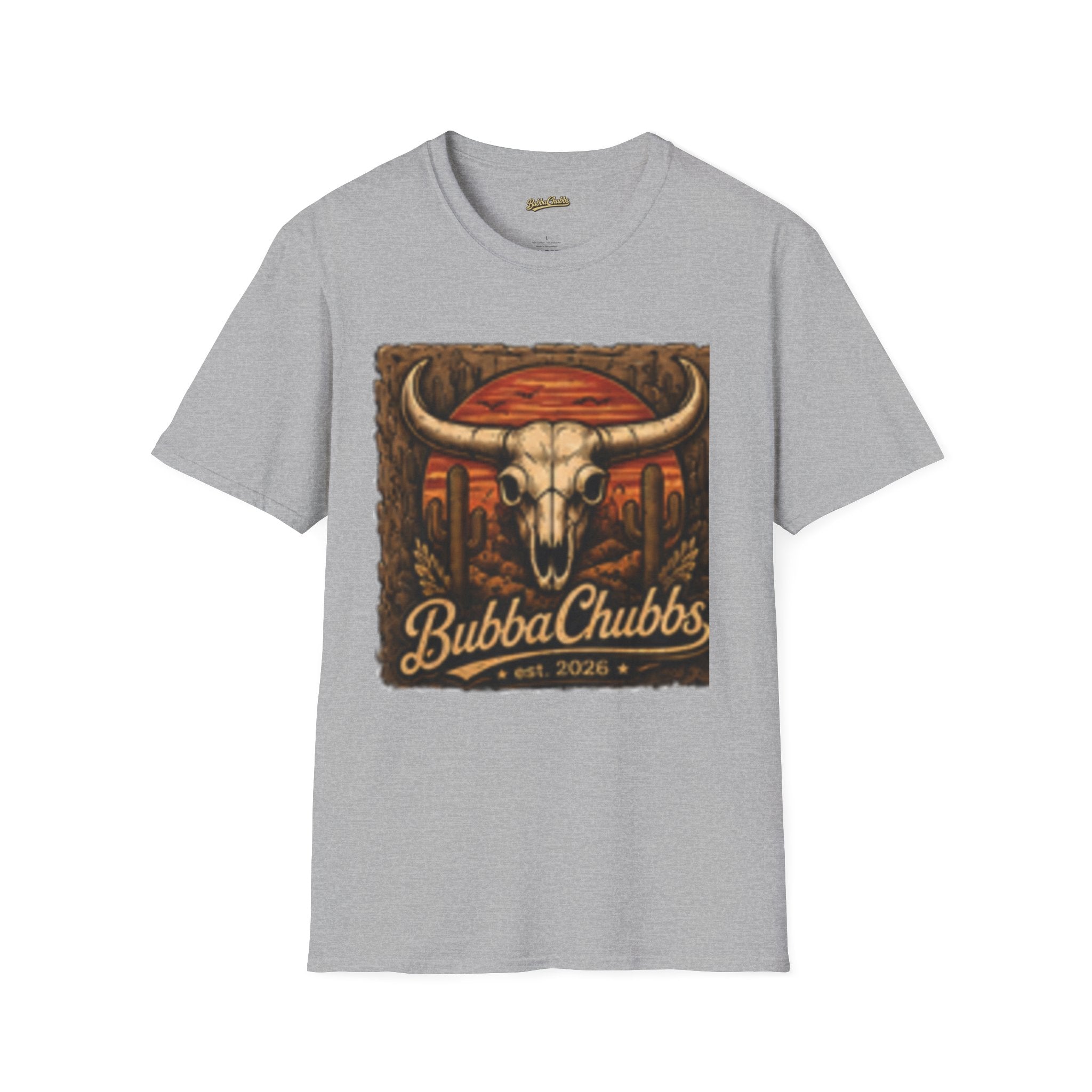 BubbaChubbs Desert Skull Logo T-Shirt New Printify