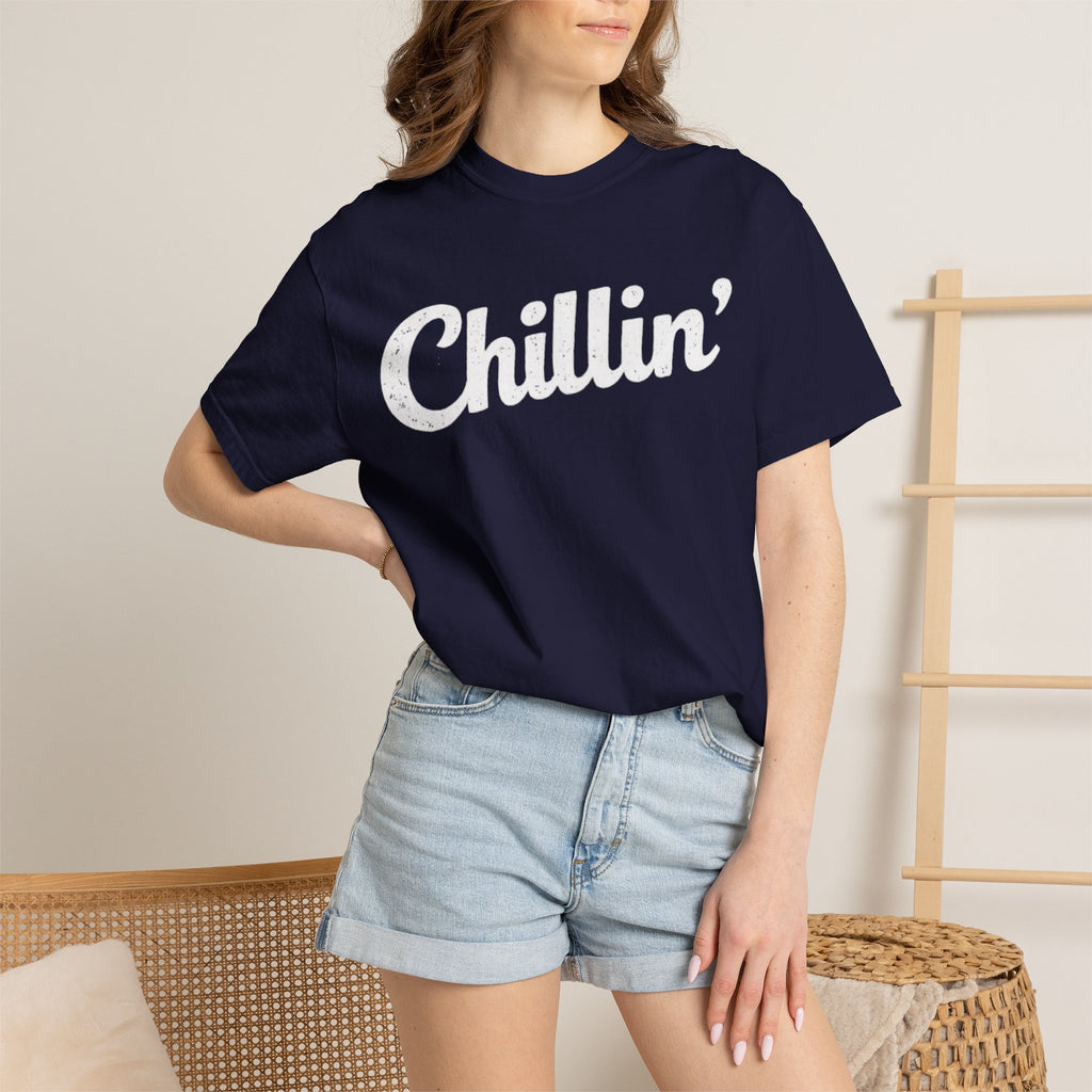 BubbaChubbs Chillin’ White Lettering Tee - BubbaChubbs Brand