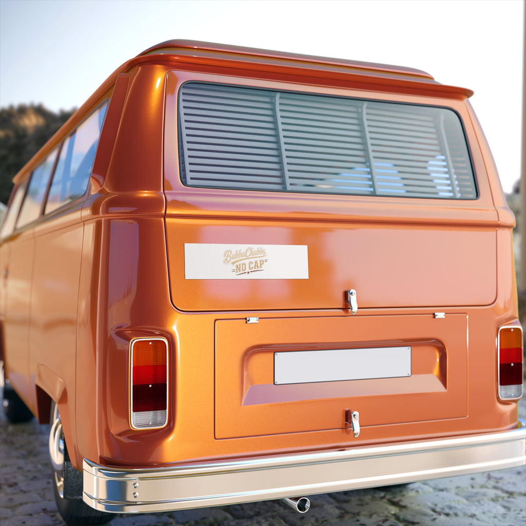 No Cap Retro Bumper Sticker | BubbaChubbs Vintage Script Decal for Cars & Vans
