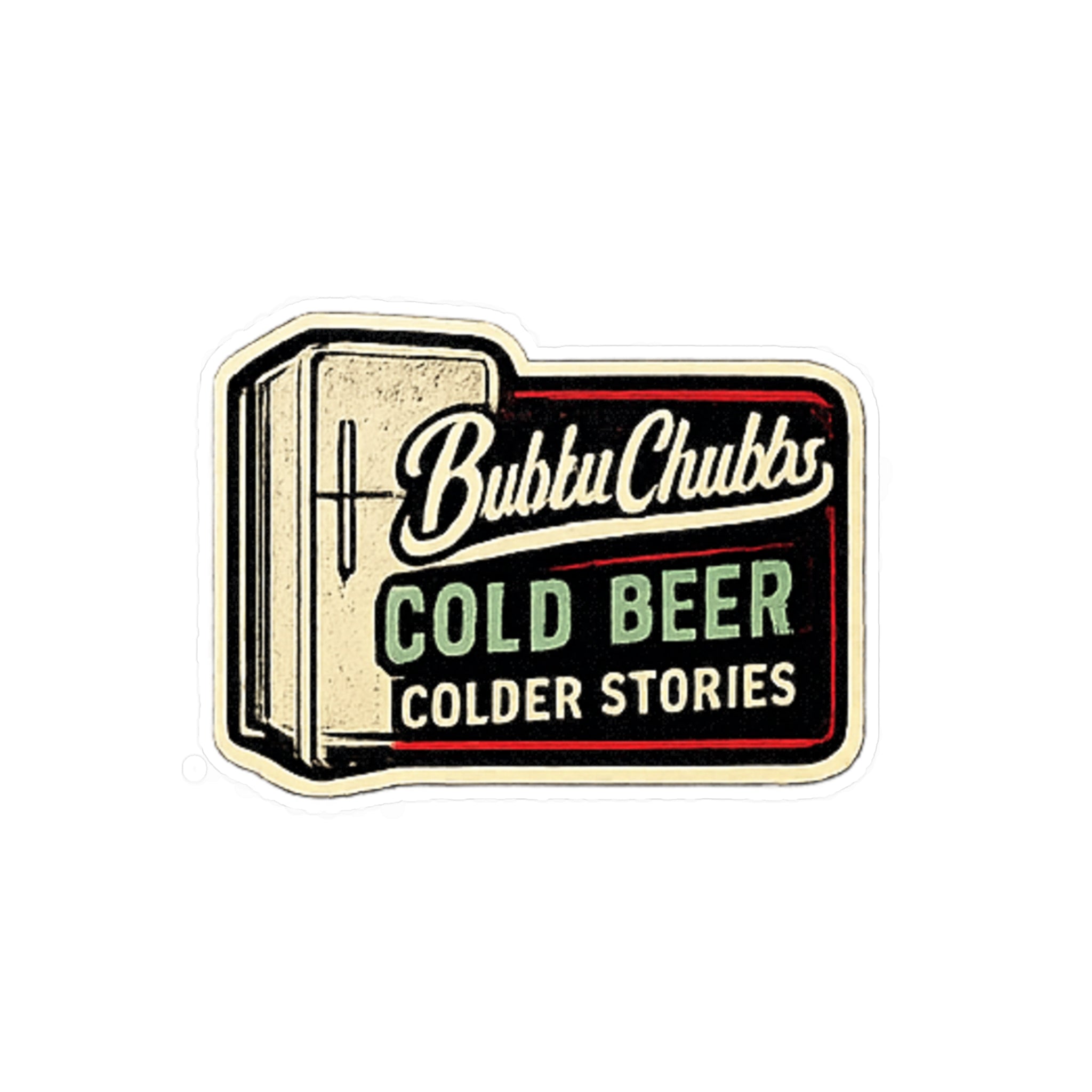 BubbaChubbs Logo Vinyl Sticker  - Cold Beer - Cut Decal Printify