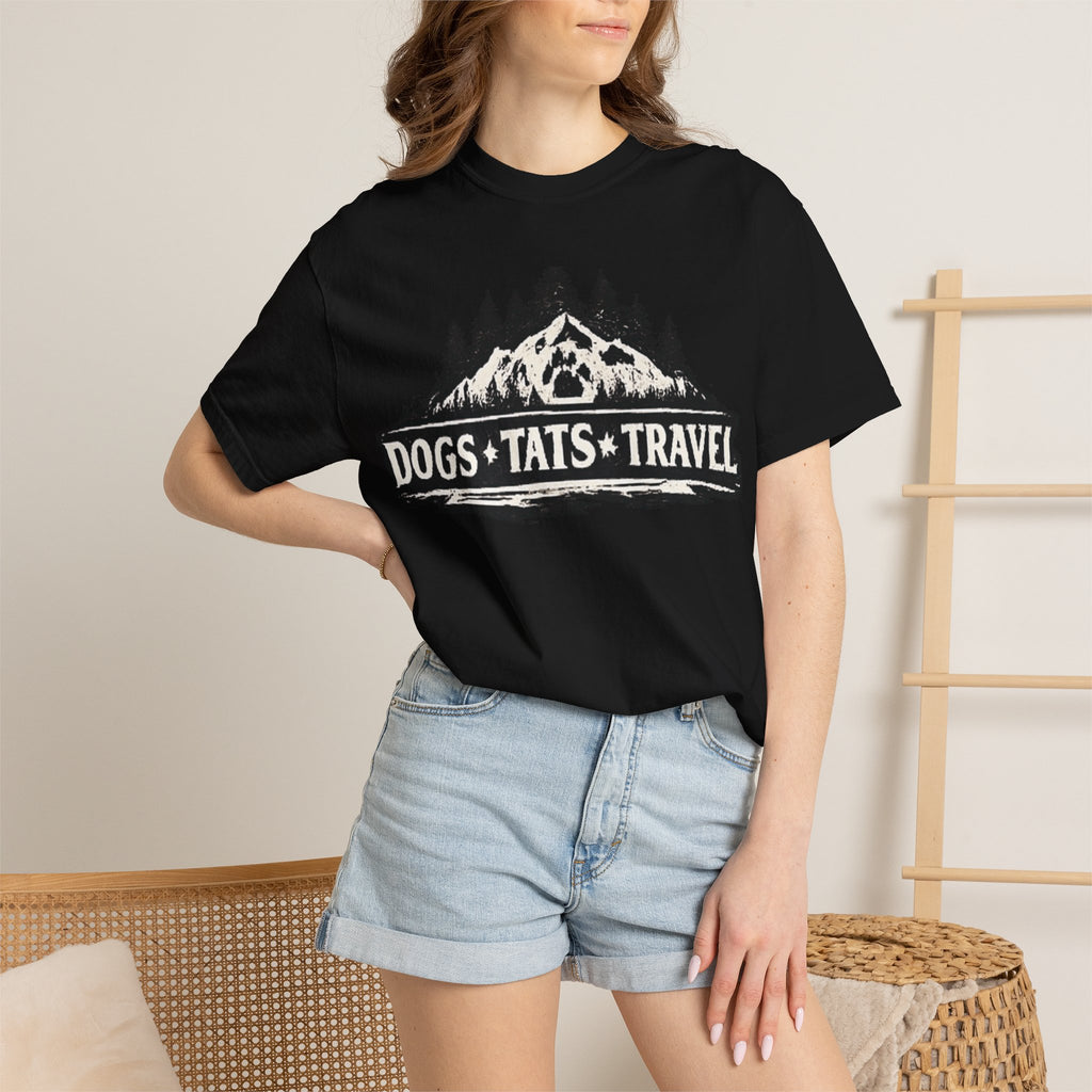 BubbaChubbs Dogs Tats Travel Mountain Tee Printify