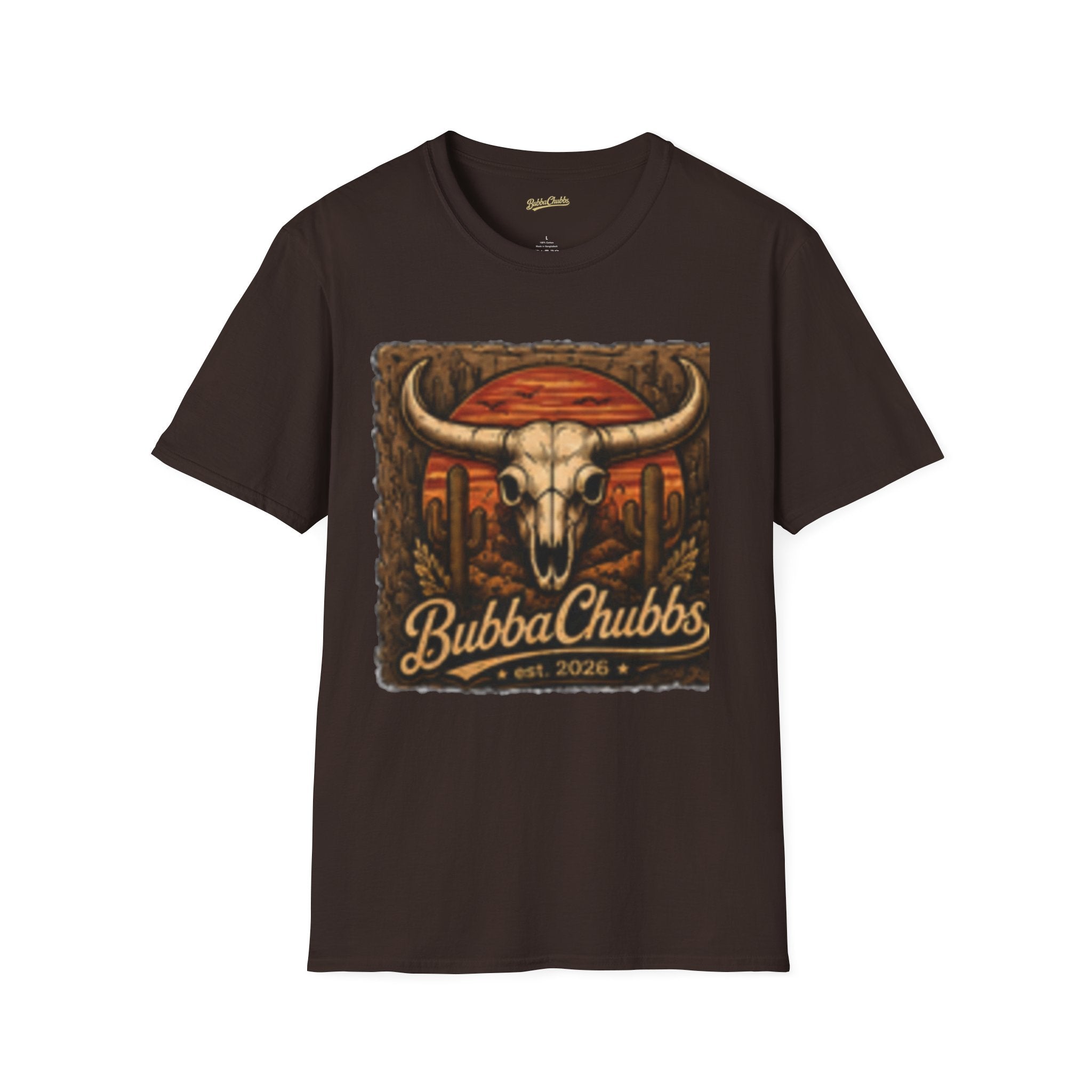 BubbaChubbs Desert Skull Logo T-Shirt New Printify