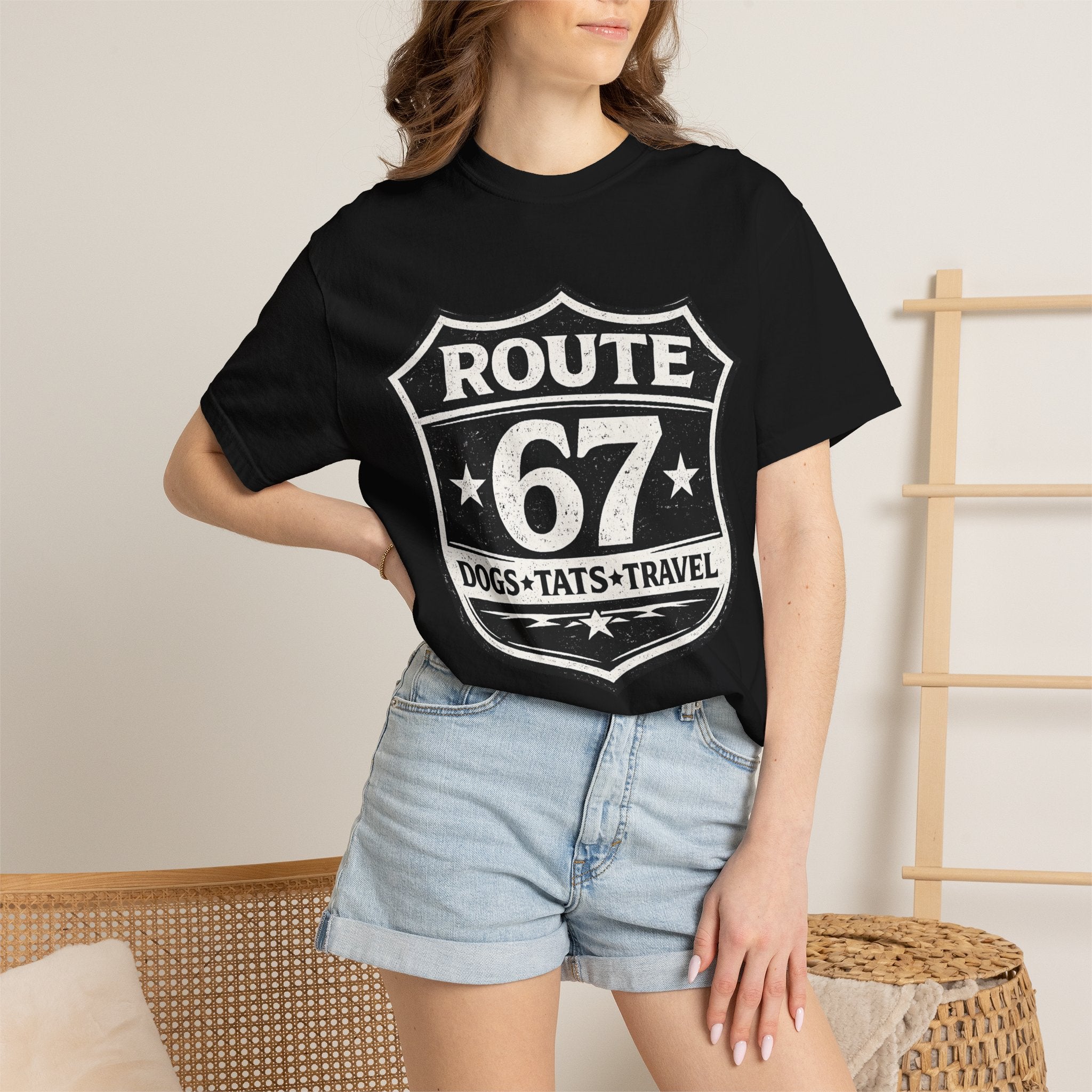 BubbaChubbs Dogs Tats Travel 67 LoL Simple Tee Printify