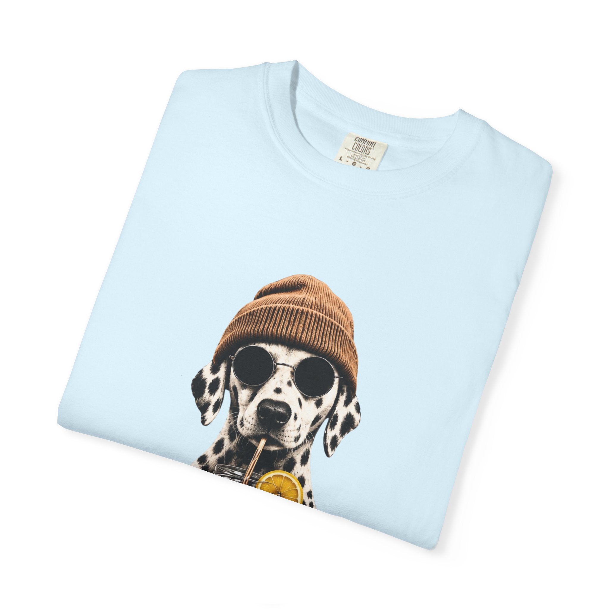 Dalmatian With Bubble Tea T-Shirt — Cute Dog Bubble Tea Graphic Tee Printify