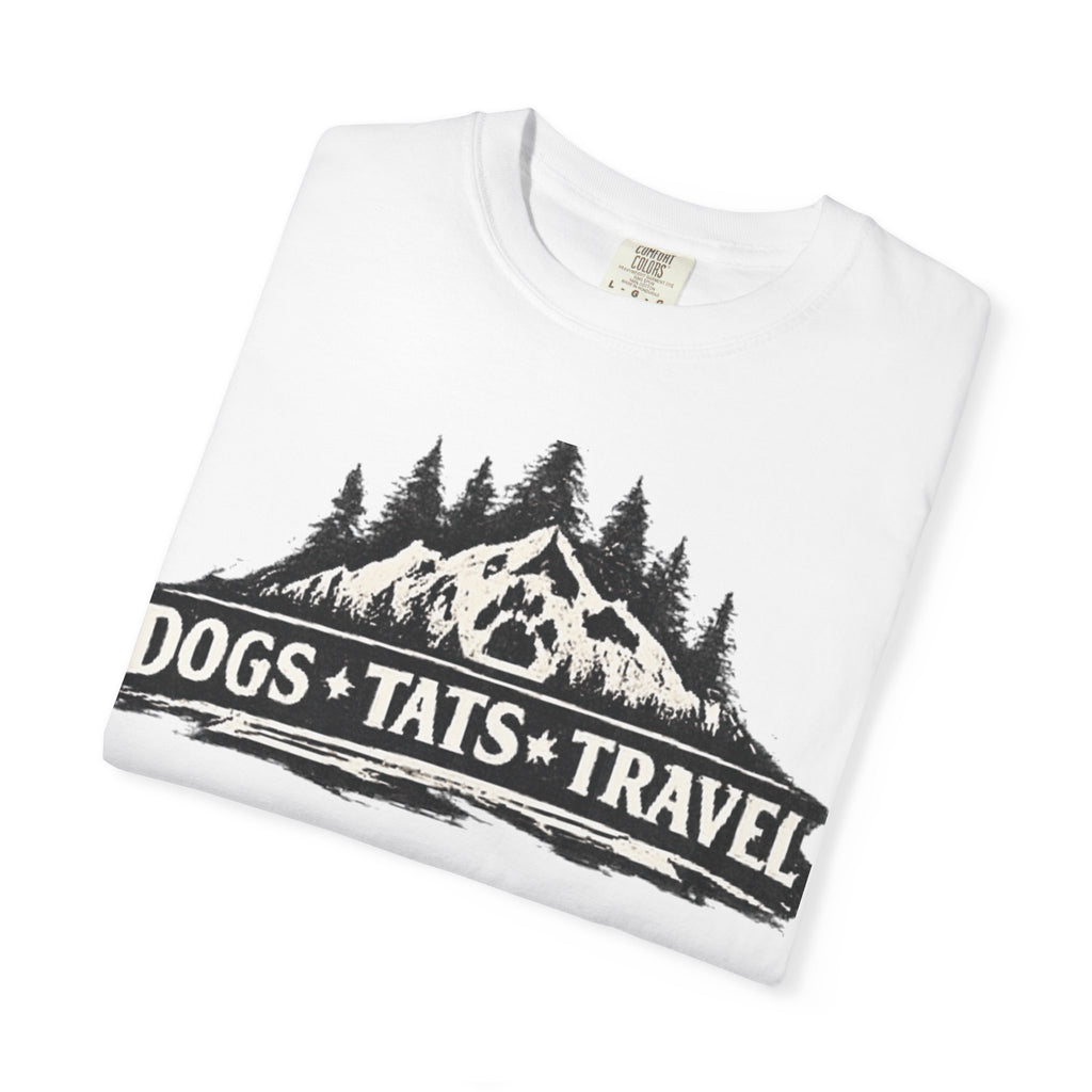 BubbaChubbs Dogs Tats Travel Mountain Tee Printify