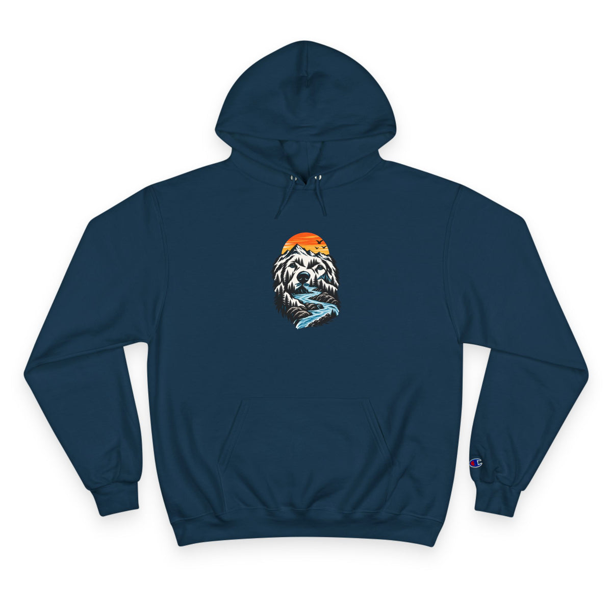 Champion Hoodie — BubbaChubbs Dog Sunset Graphic Hoodie