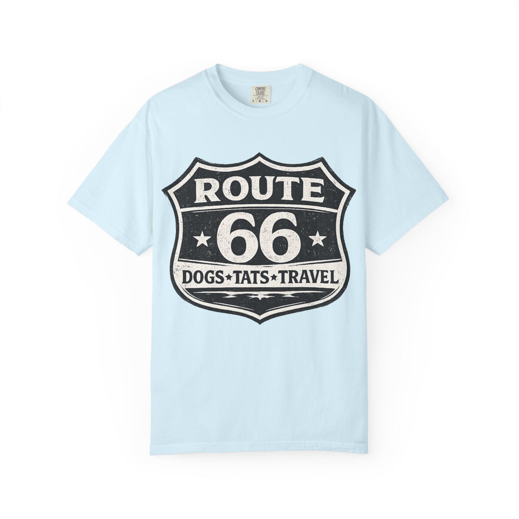 BubbaChubbs Dogs Tats Travel Route 66 Tee Printify