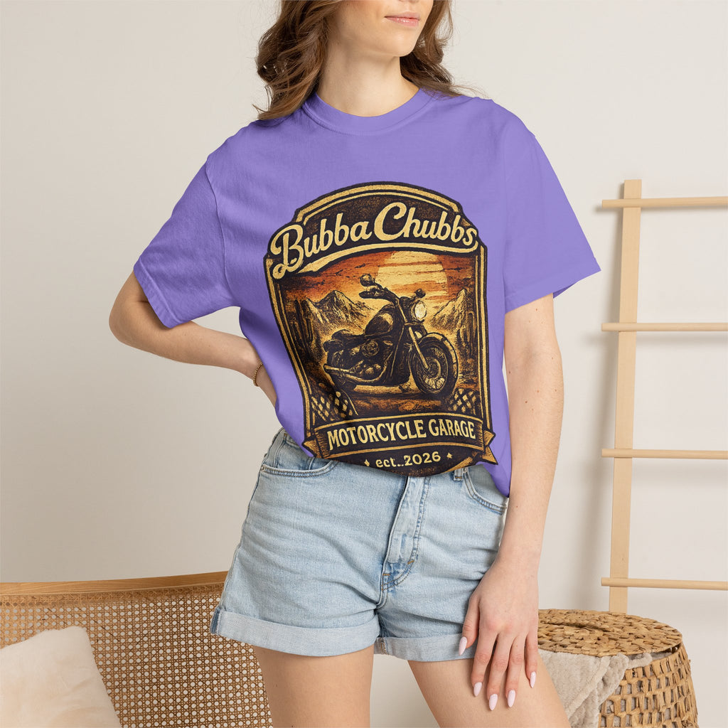Motorcycle Garage Graphic Tee | BubbaChubbs Biker T-Shirt